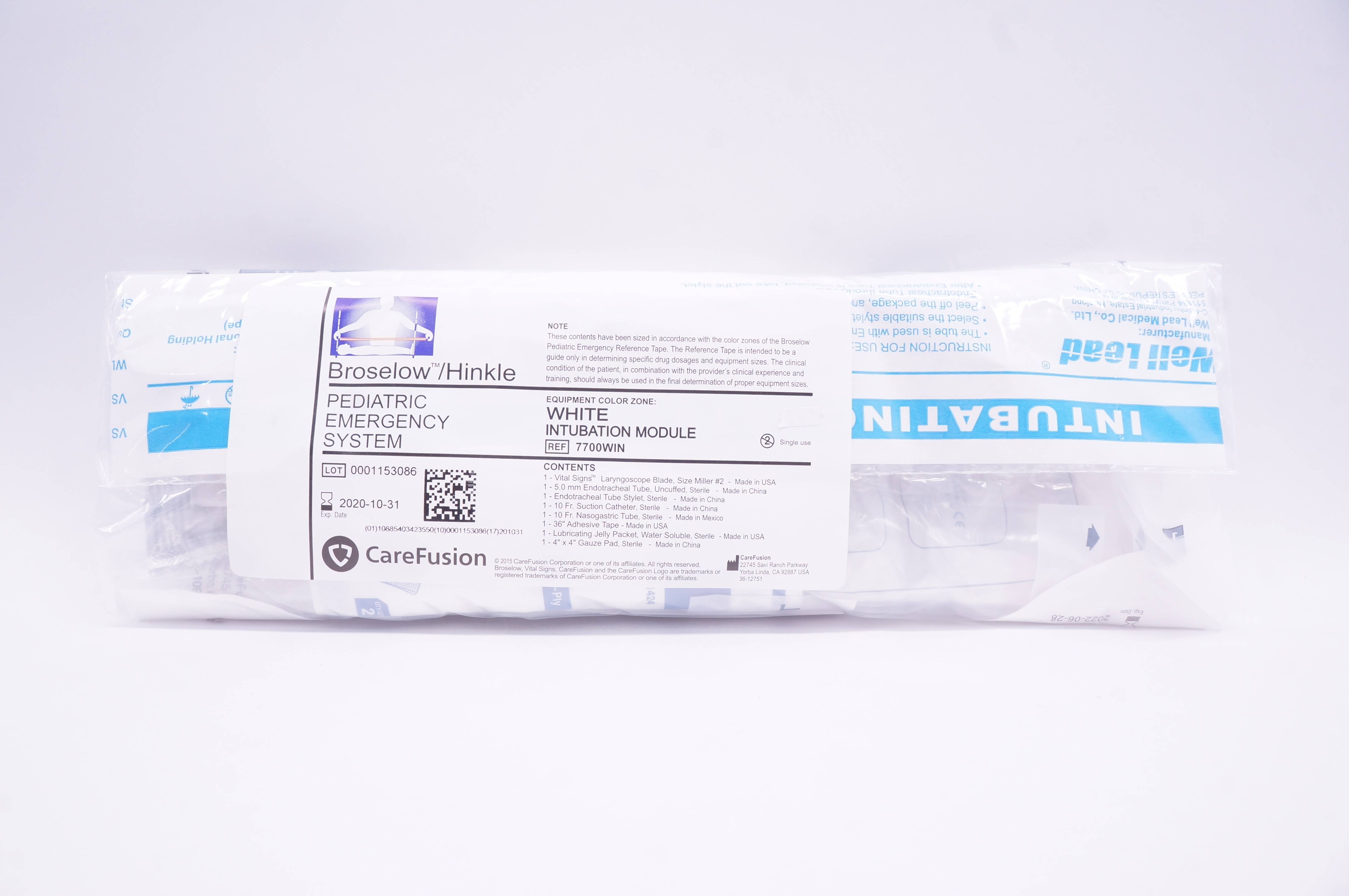 CareFusion 7700WIN Broselow/Hinkle Intubation Module White (x)