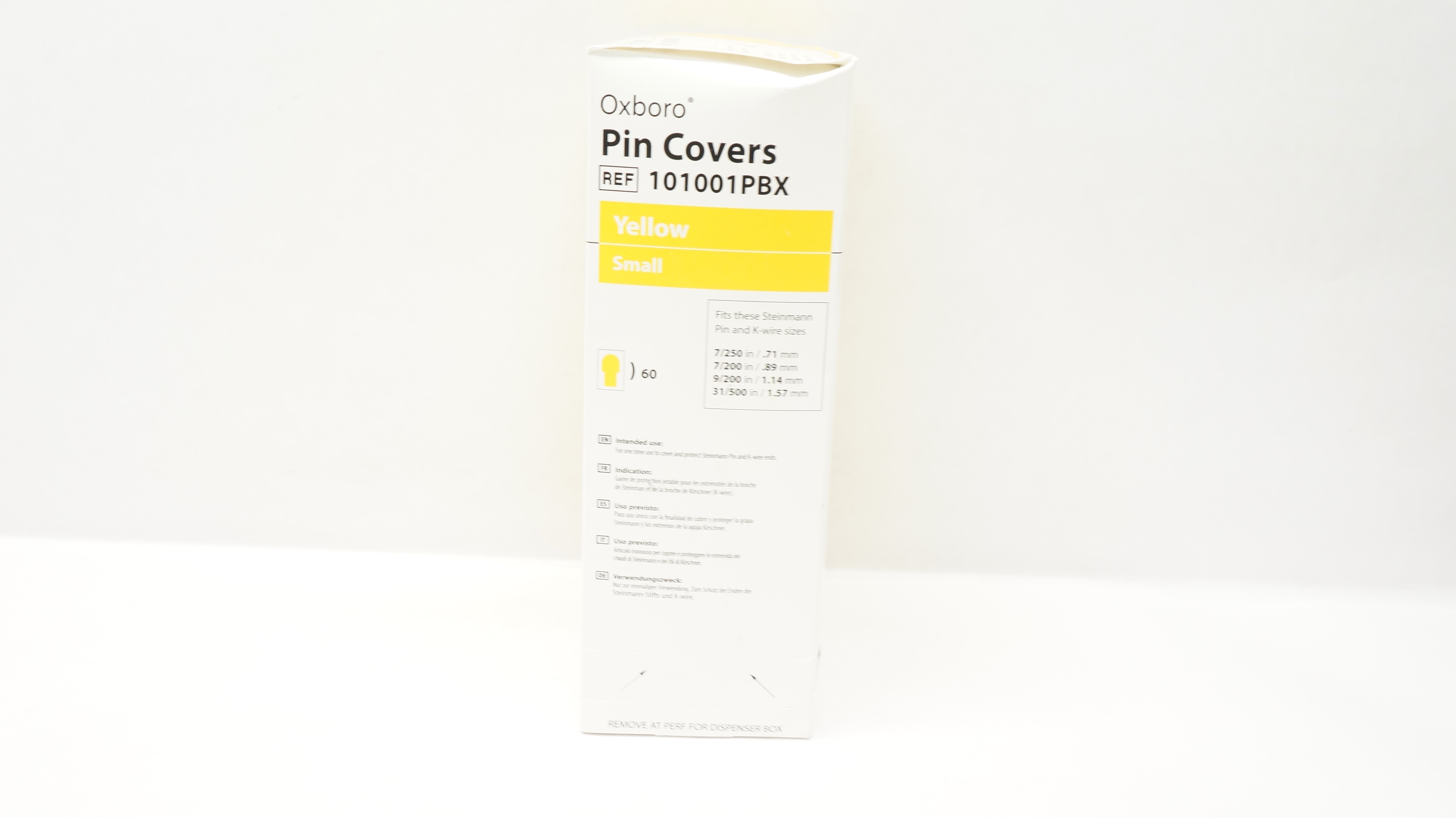 Aspen Surgical 101001PBX Oxboro Pin Covers Yellow Small 7/250 inch(x)- Box of 60