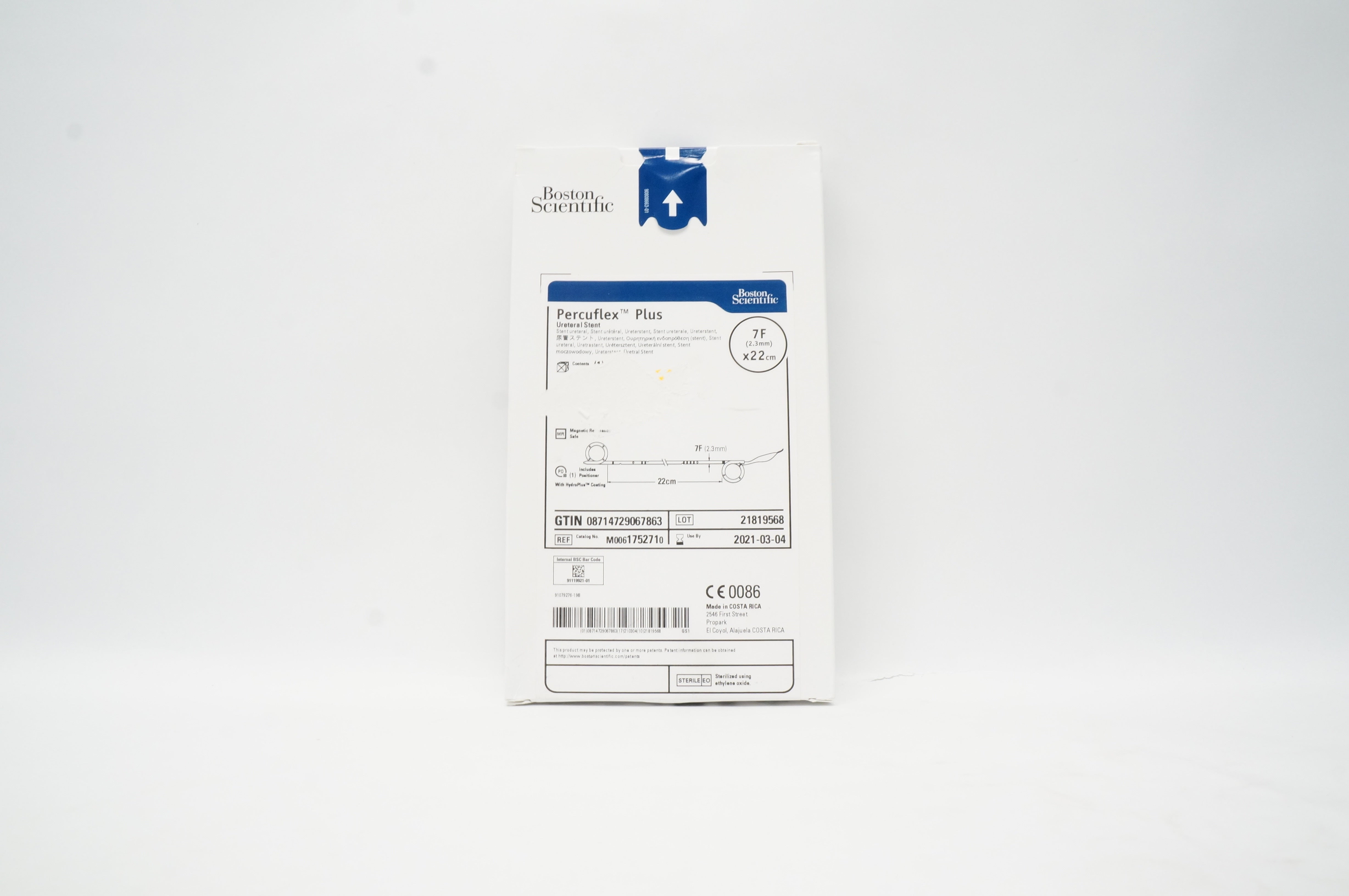 Boston Scientific 175271 Percuflex Plus Ureteral Stnt 7Fx22cm (x) -Box of 4