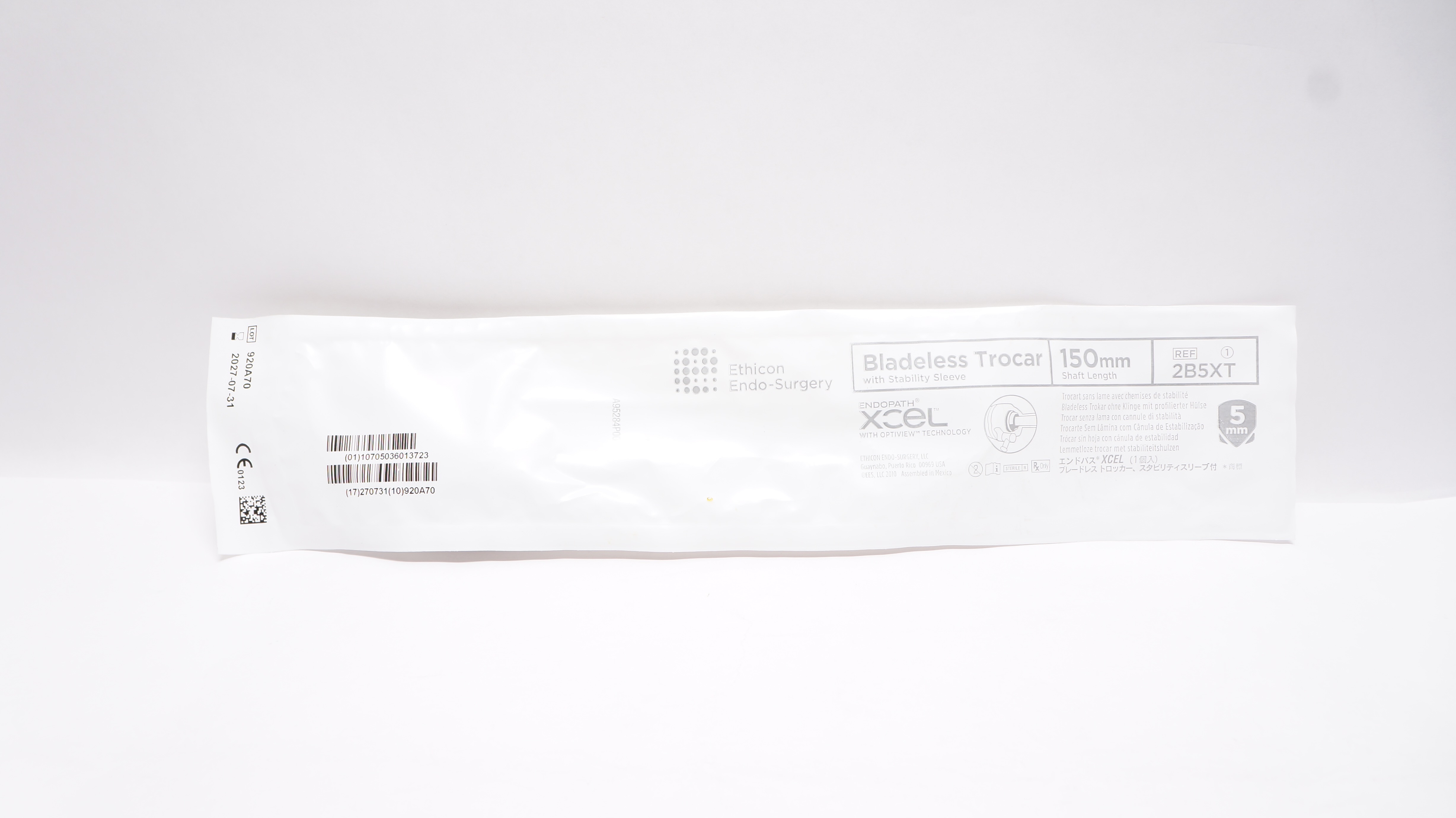 Ethicon 2B5XT ENDOPATH XCEL Bladeless Trocar w/Stability Sleeve 5 x 150mm