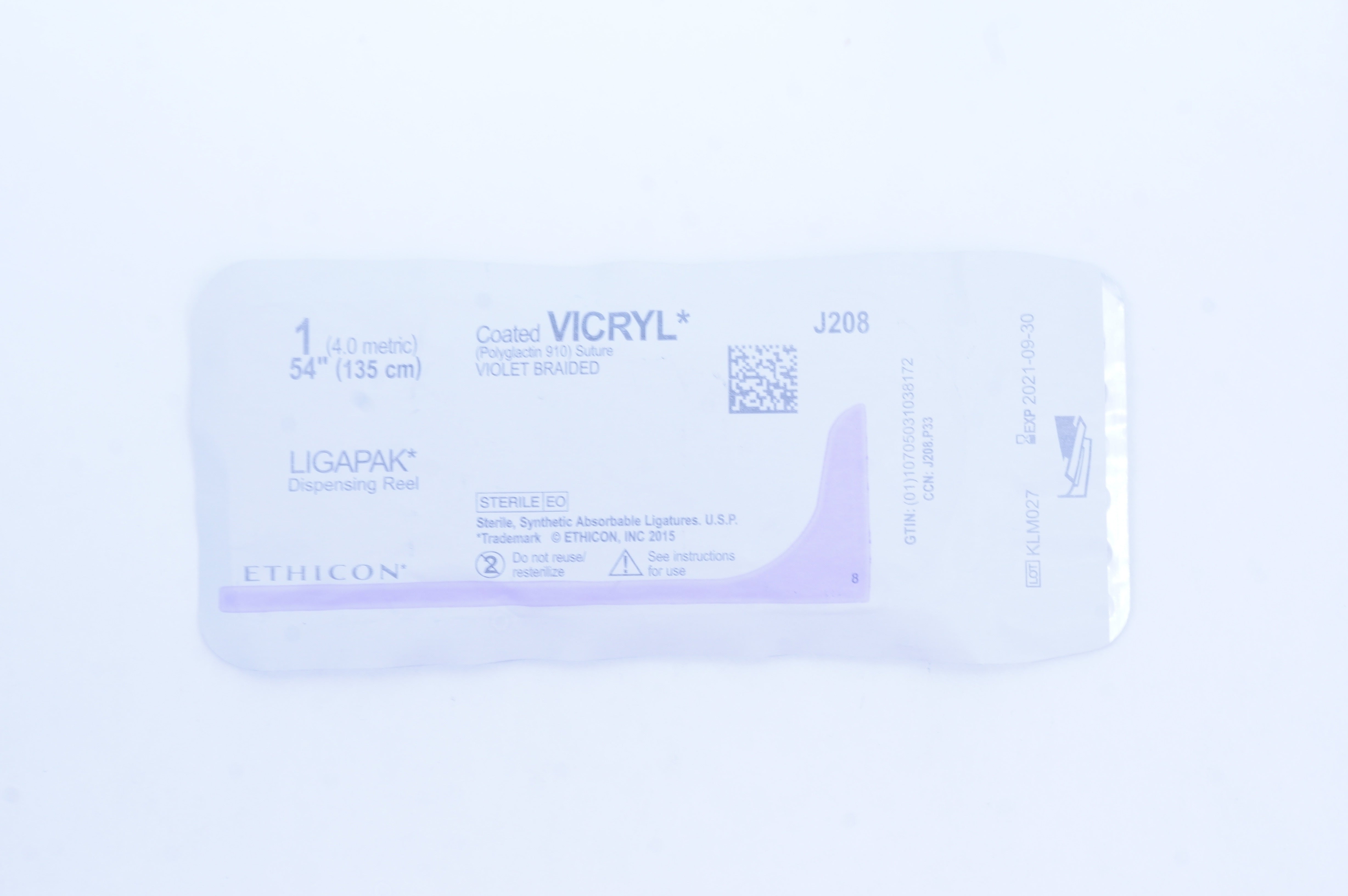 Ethicon J208 1 Coated VICRYL Stre LIGAPAK Dispensing Reel 54inch