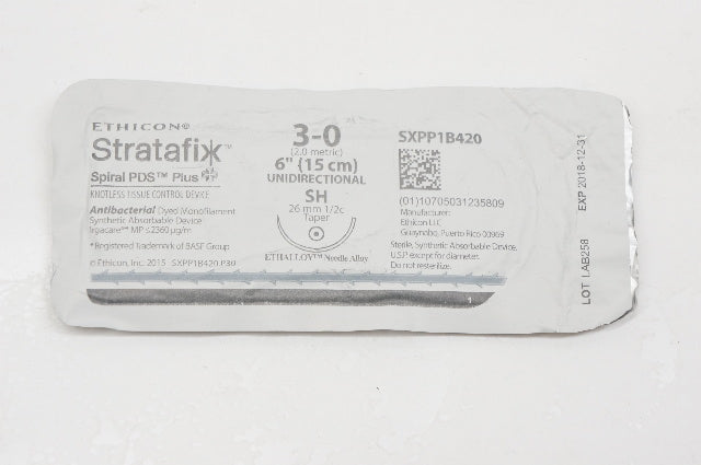 Ethicon SXPP1B420 3-0 Stratafix Spiral PDS Plus, SH 26mm 1/2c Taper, 6inch (x)