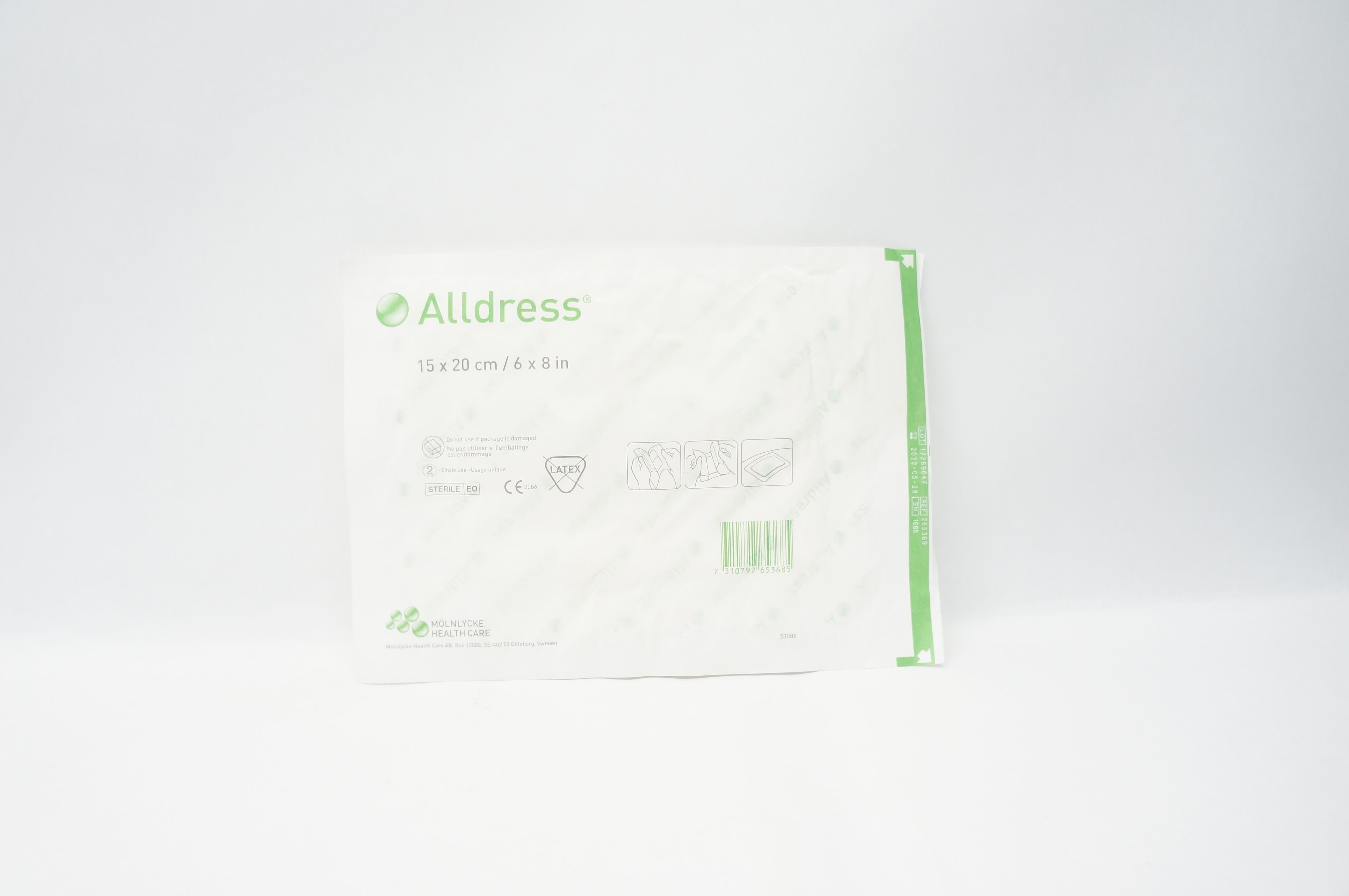 Molnlycke 265369 Alldress Absorbent Vapour-Permeable AdhesiveDressing 6x8inch(x)