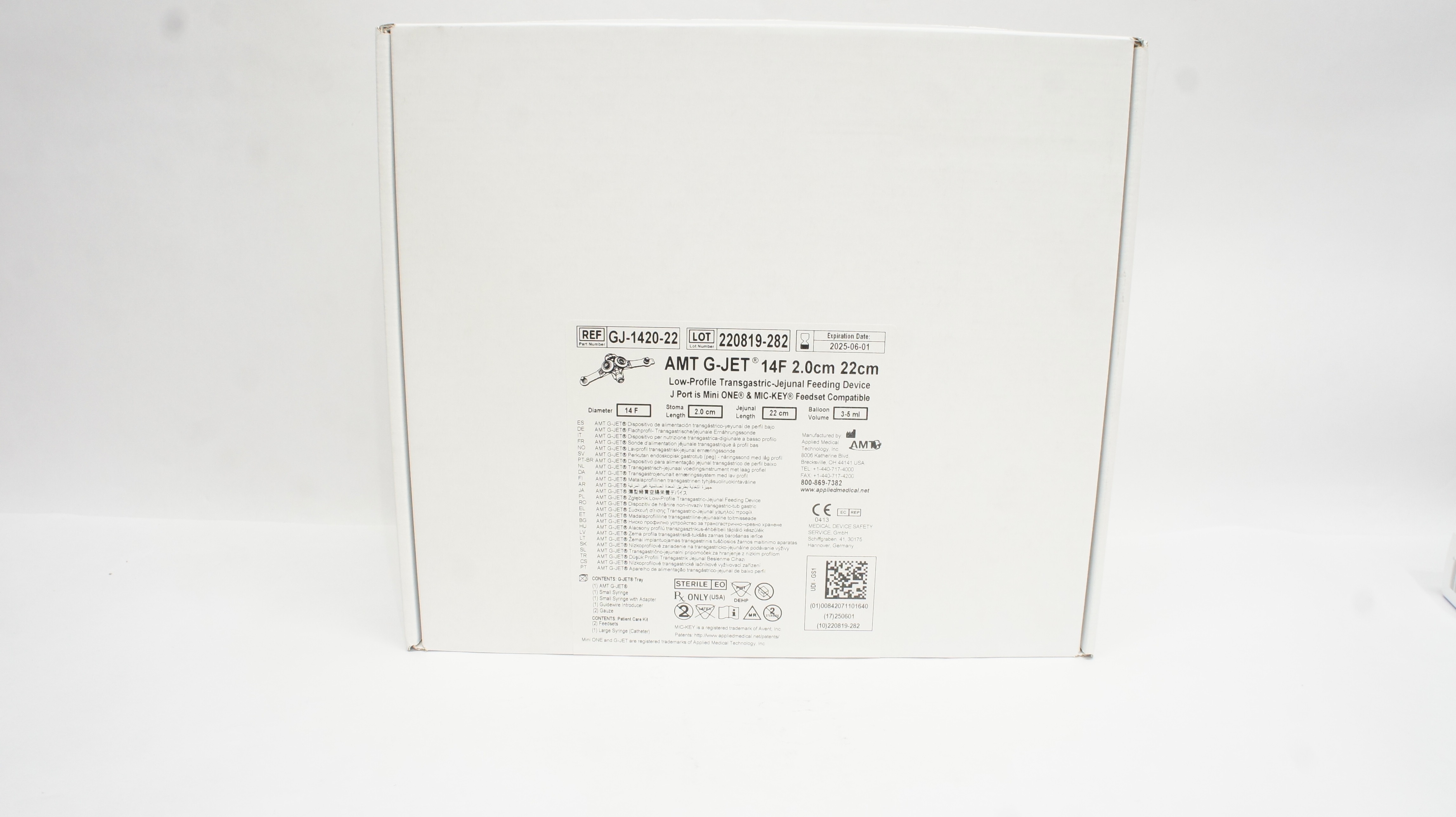 AMT GJ-1420-22 Transgastric-Jejunal Feeding Device 14F x 2.0 cm x 22 cm