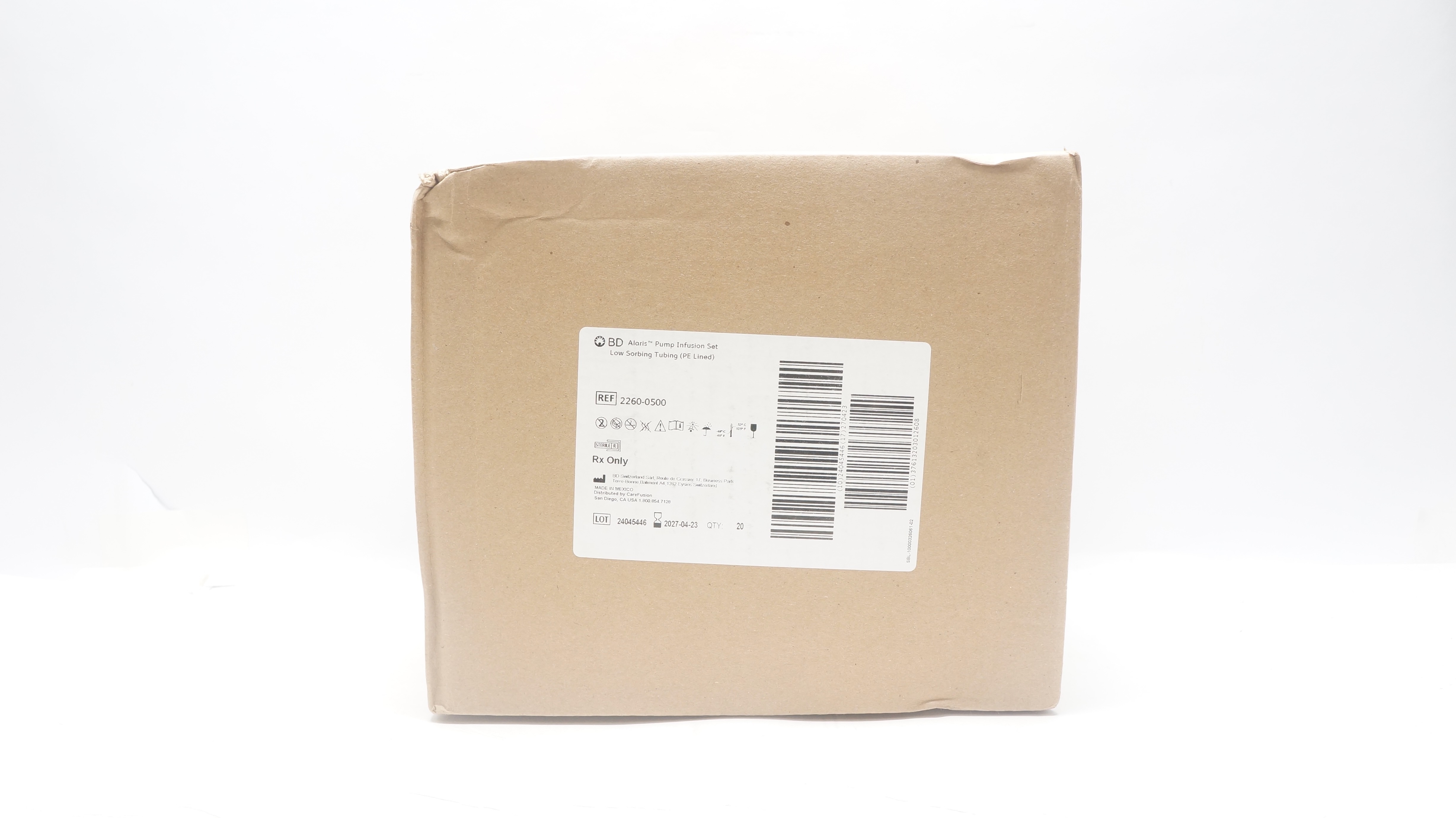BD 2260-0500 Alaris Pump Infusion Set Low Sorbing Tubing - Box of 20