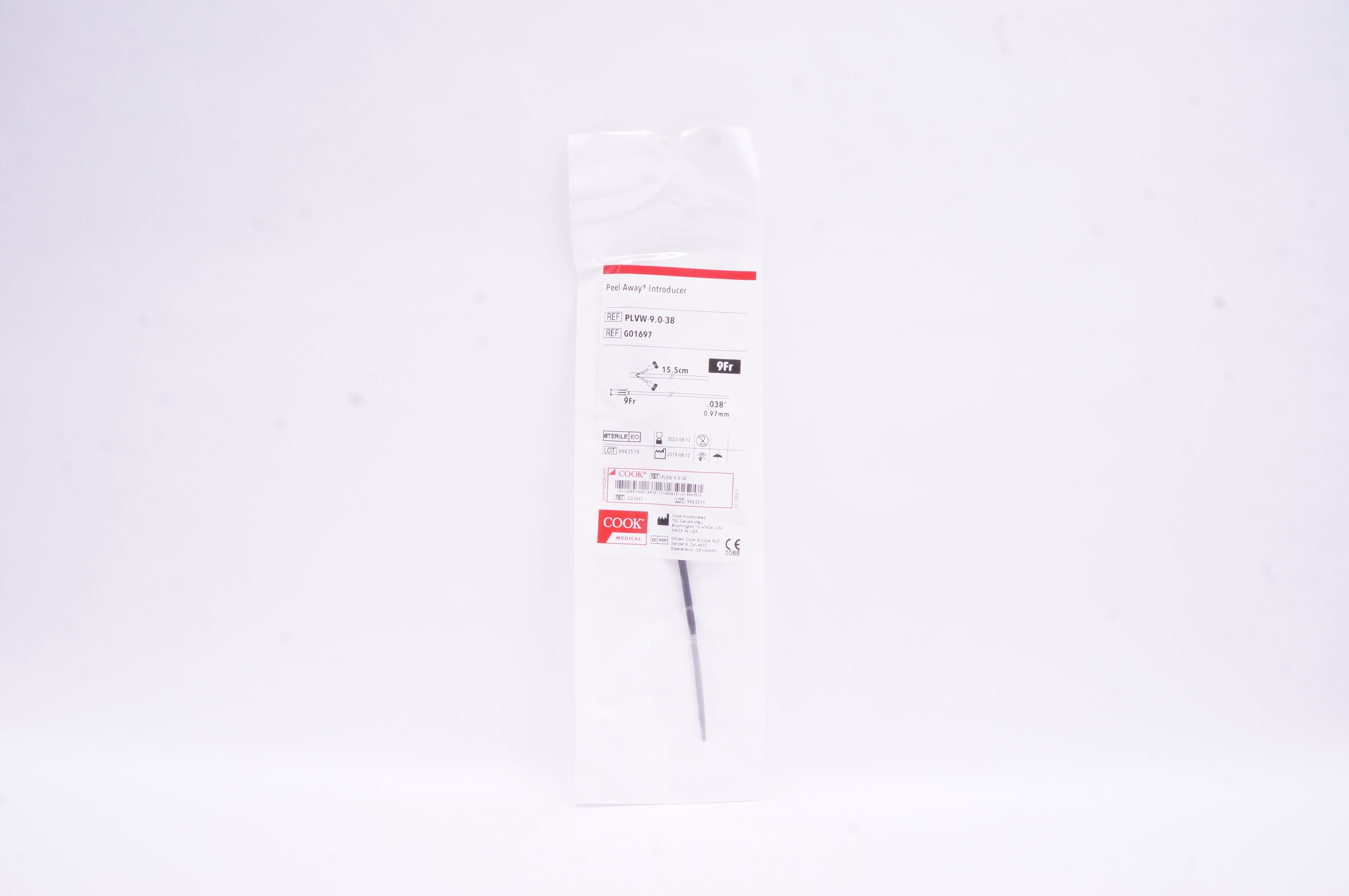 Cook Medical G01697 Peel-Away Introducer Set 9Fr x .038inch x 15.5cm