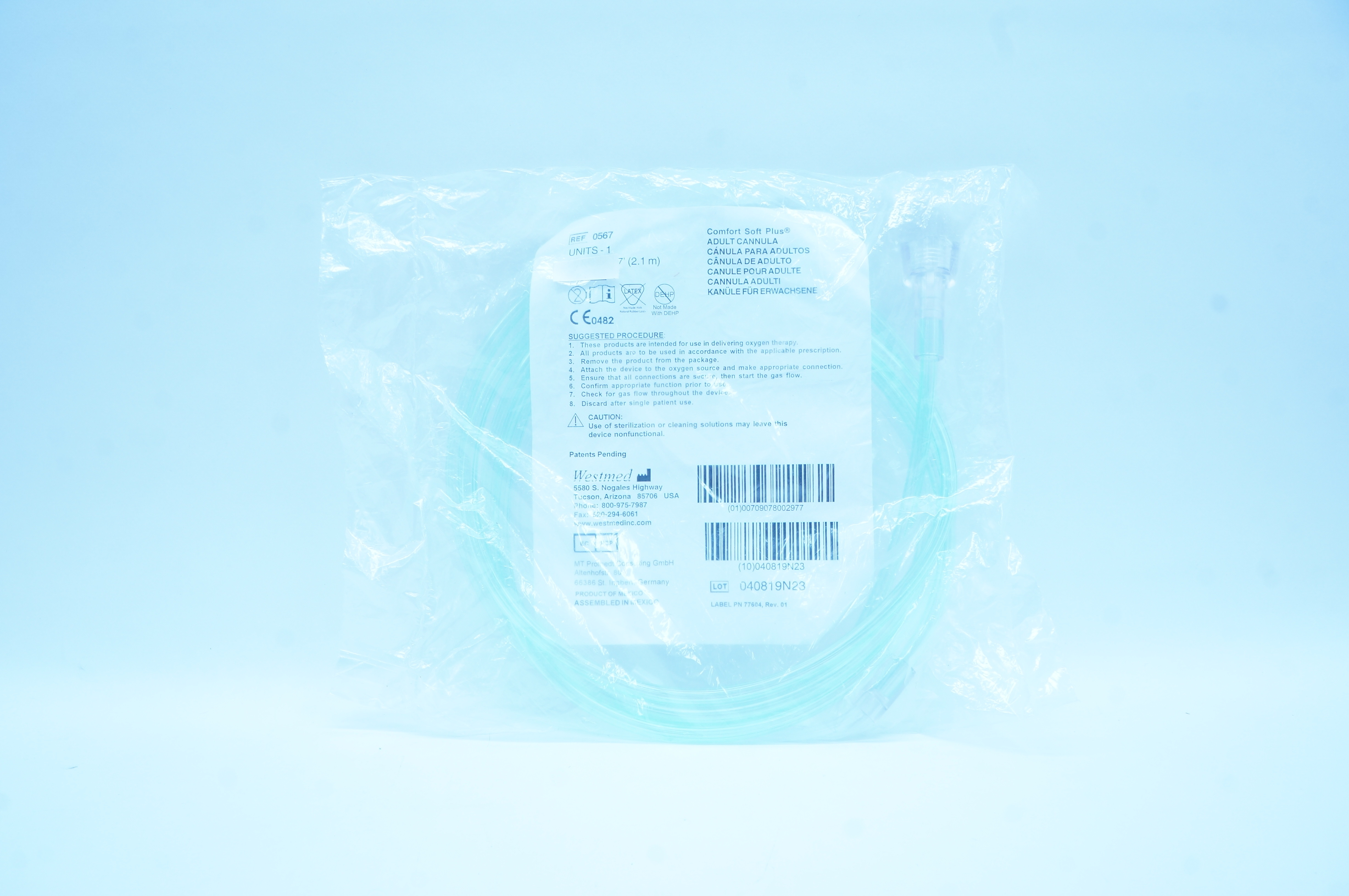 Westmed 0567 Comfort Soft Plus Adult Cannula 7 ft