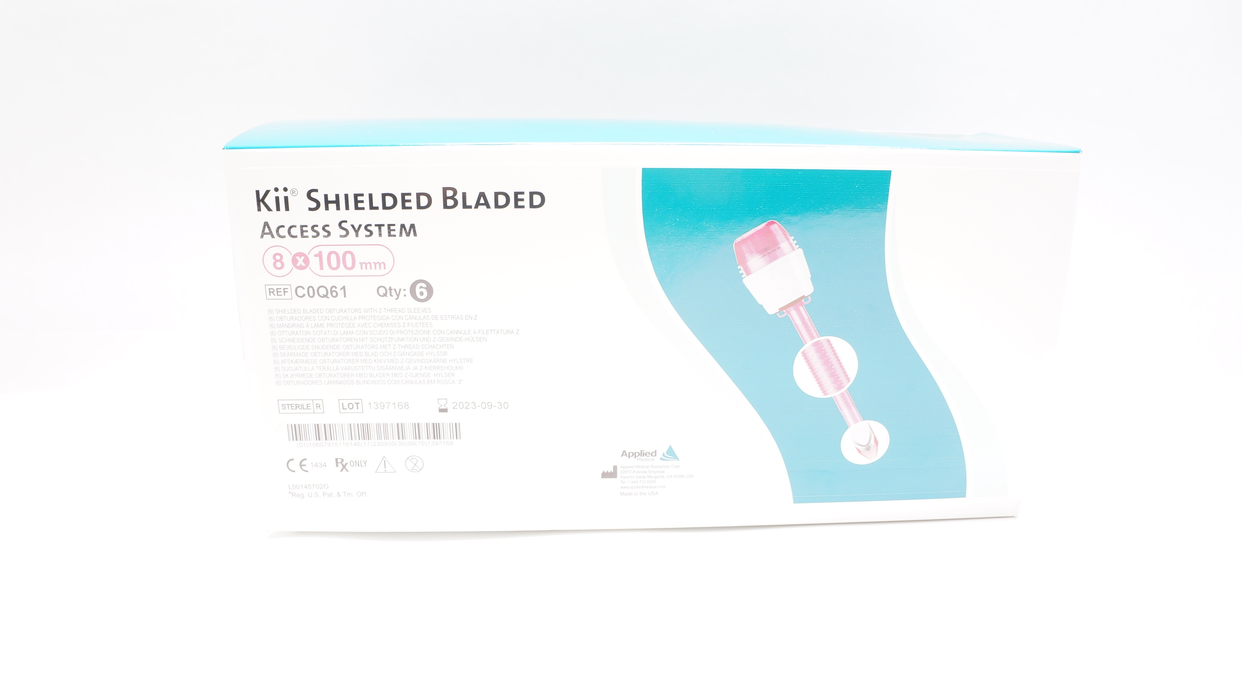 Applied Medical C0Q61 Kii Shielded Bladed Access System, 8 x 100mm (x)- Box of 6