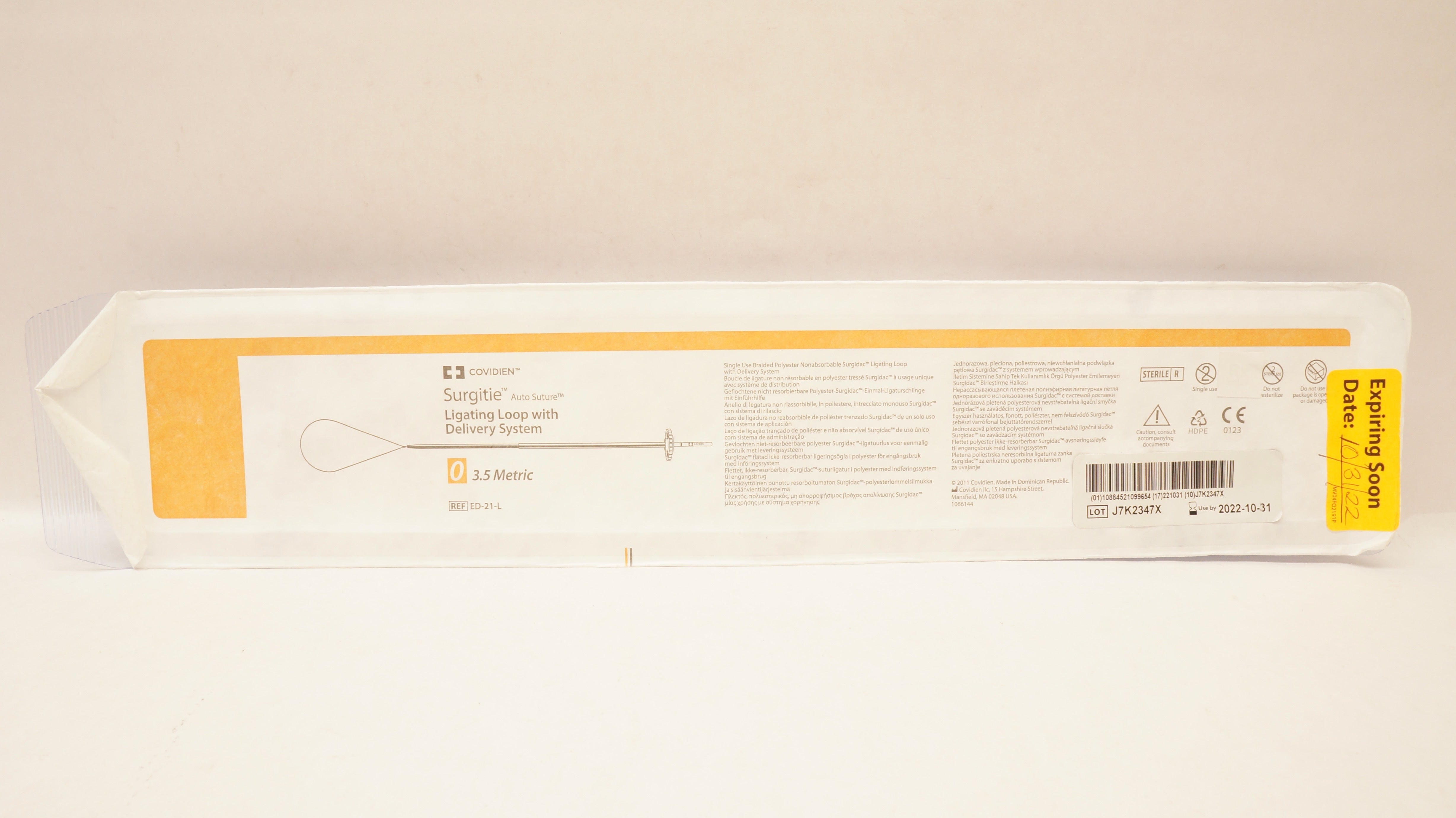 Covidien ED-21-L Surgitie Ligating Loop with Delivery System 3.5 Metric (x)