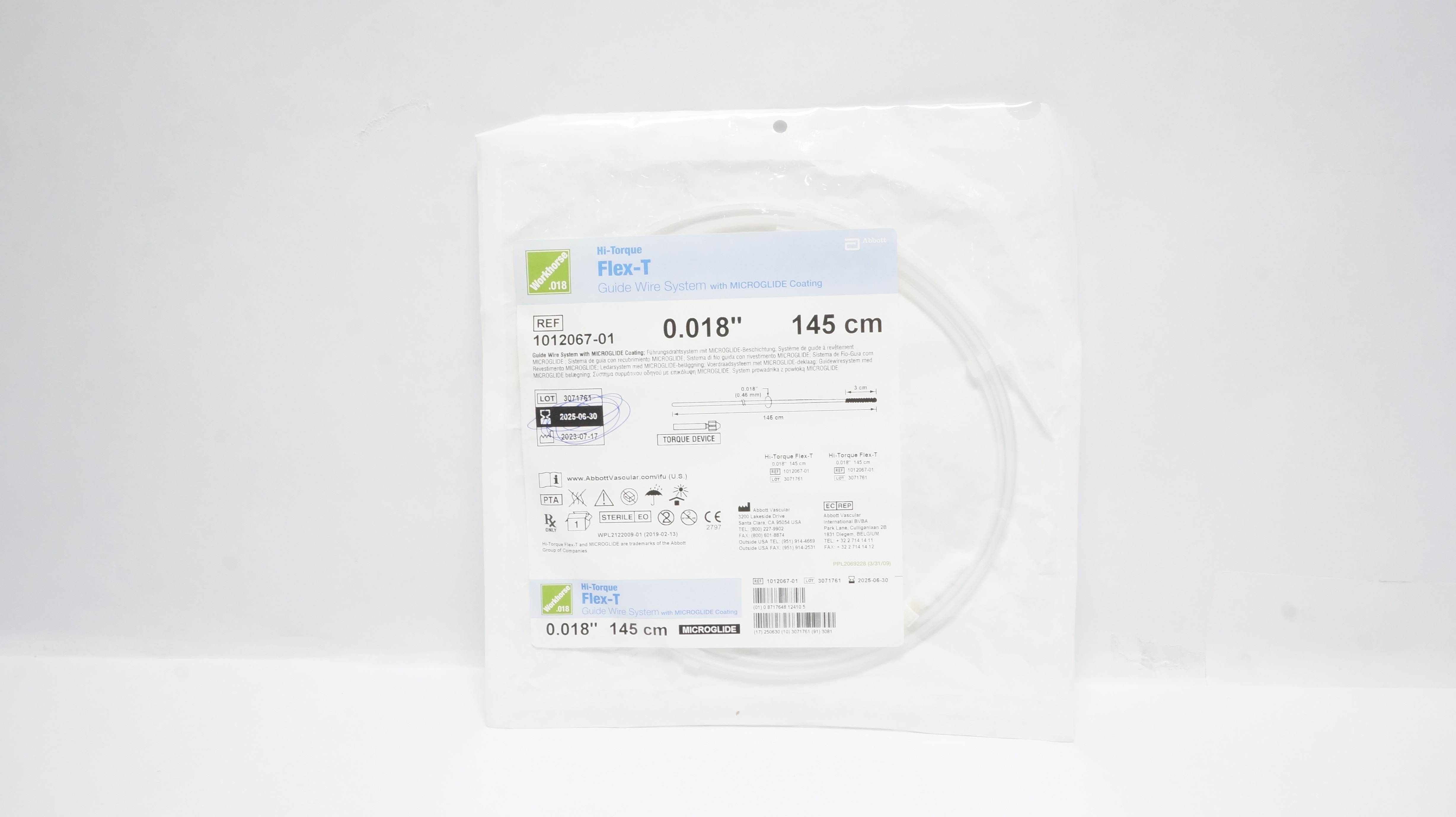 Abbott 1012067-01 Hi-Torque Flex-T Guide Wire 0.018inch x 145cm (x)