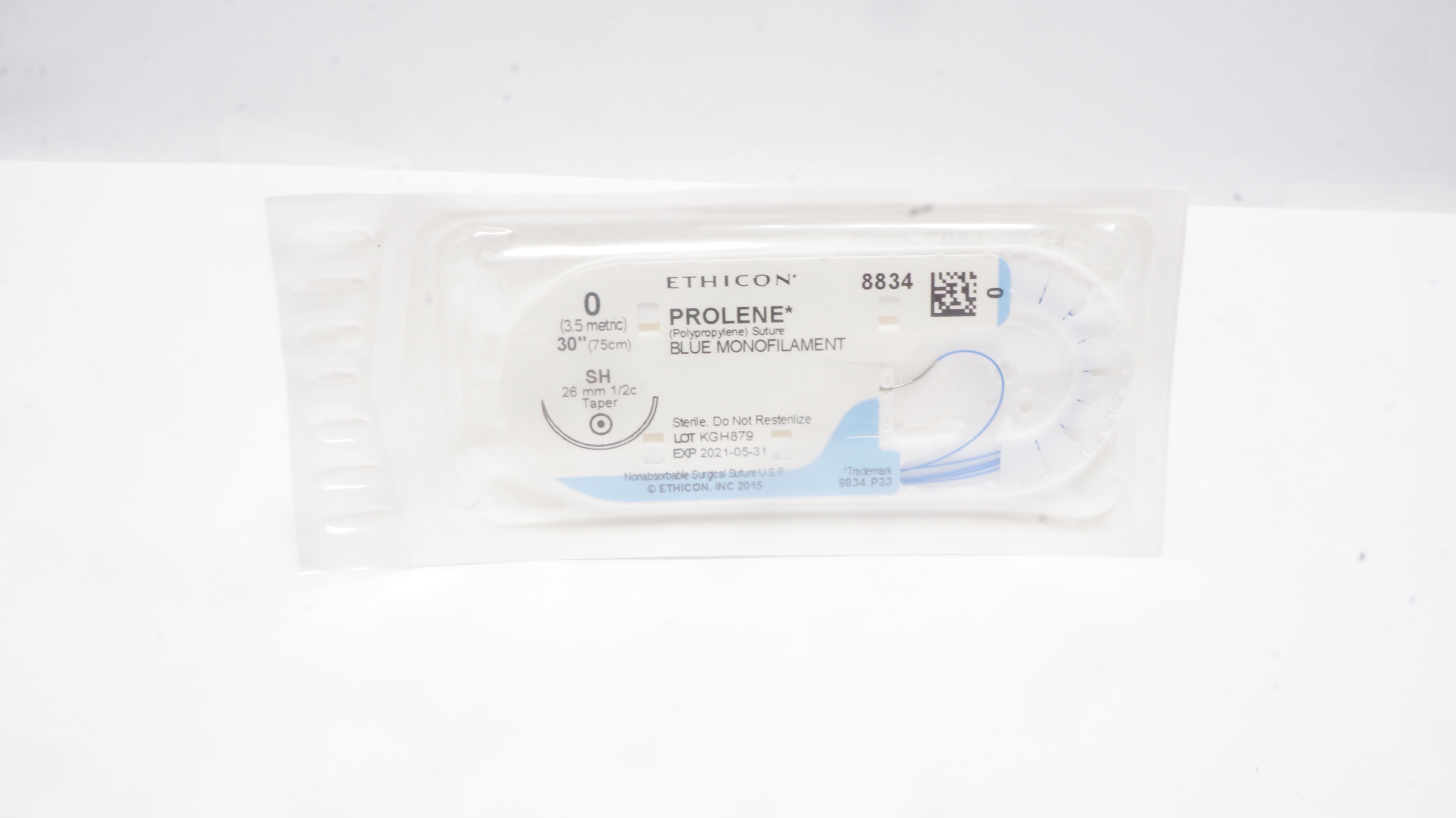 Ethicon 8834 0 PROLENE Polypropylene Stre SH 26mm 1/2c Taper, 30inch