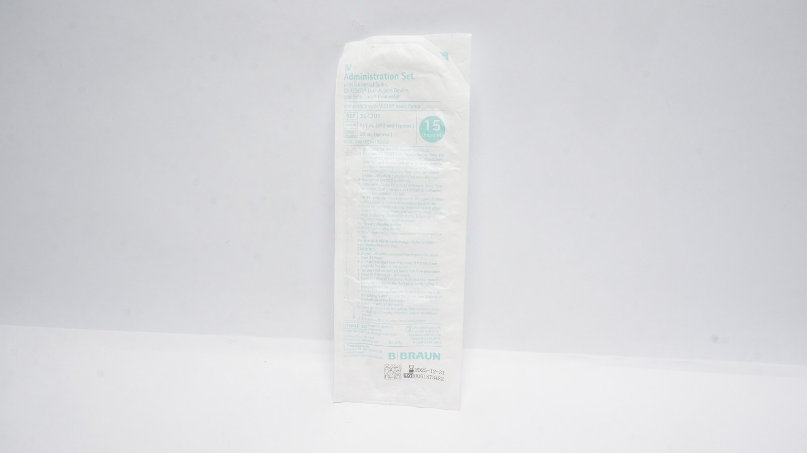B. Braun 354201 IV Administration Set 15 Drops/mL 111 in.