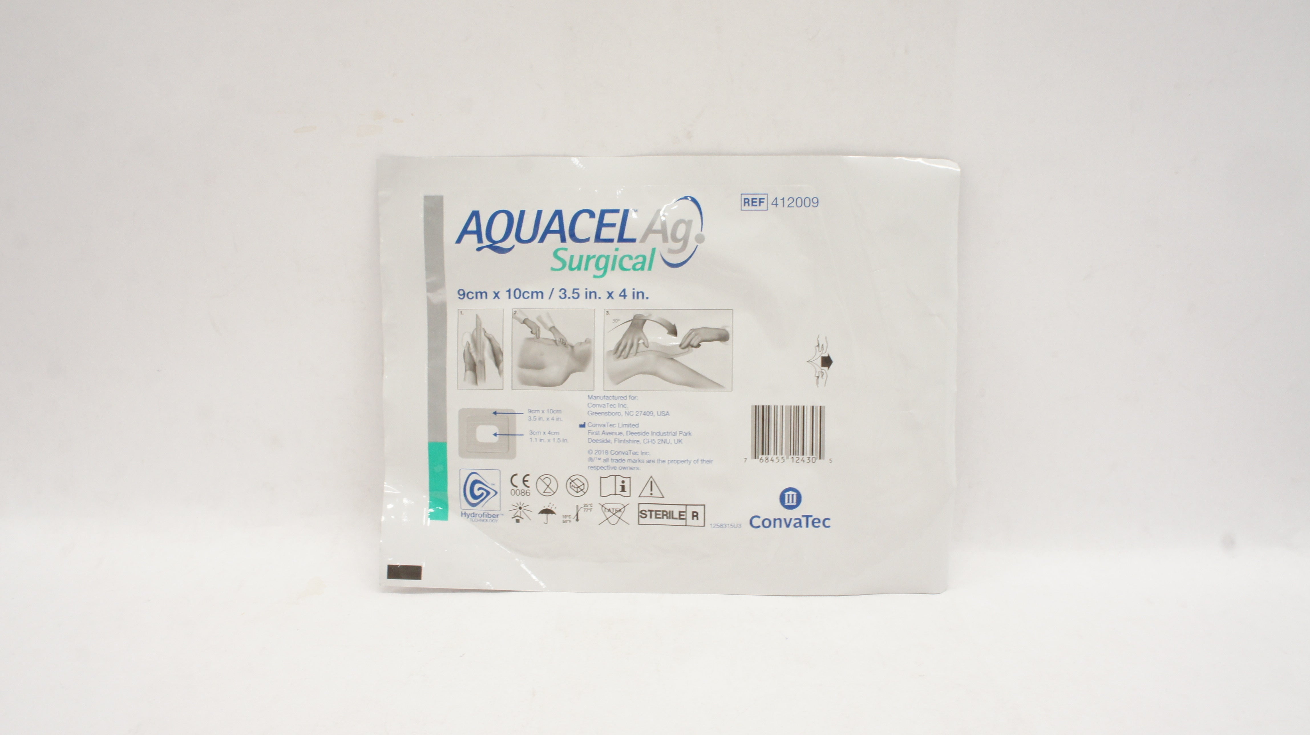 ConvaTec 412009 Aquacel Ag Surgical Cover Dressing 3.5inch x 4inch