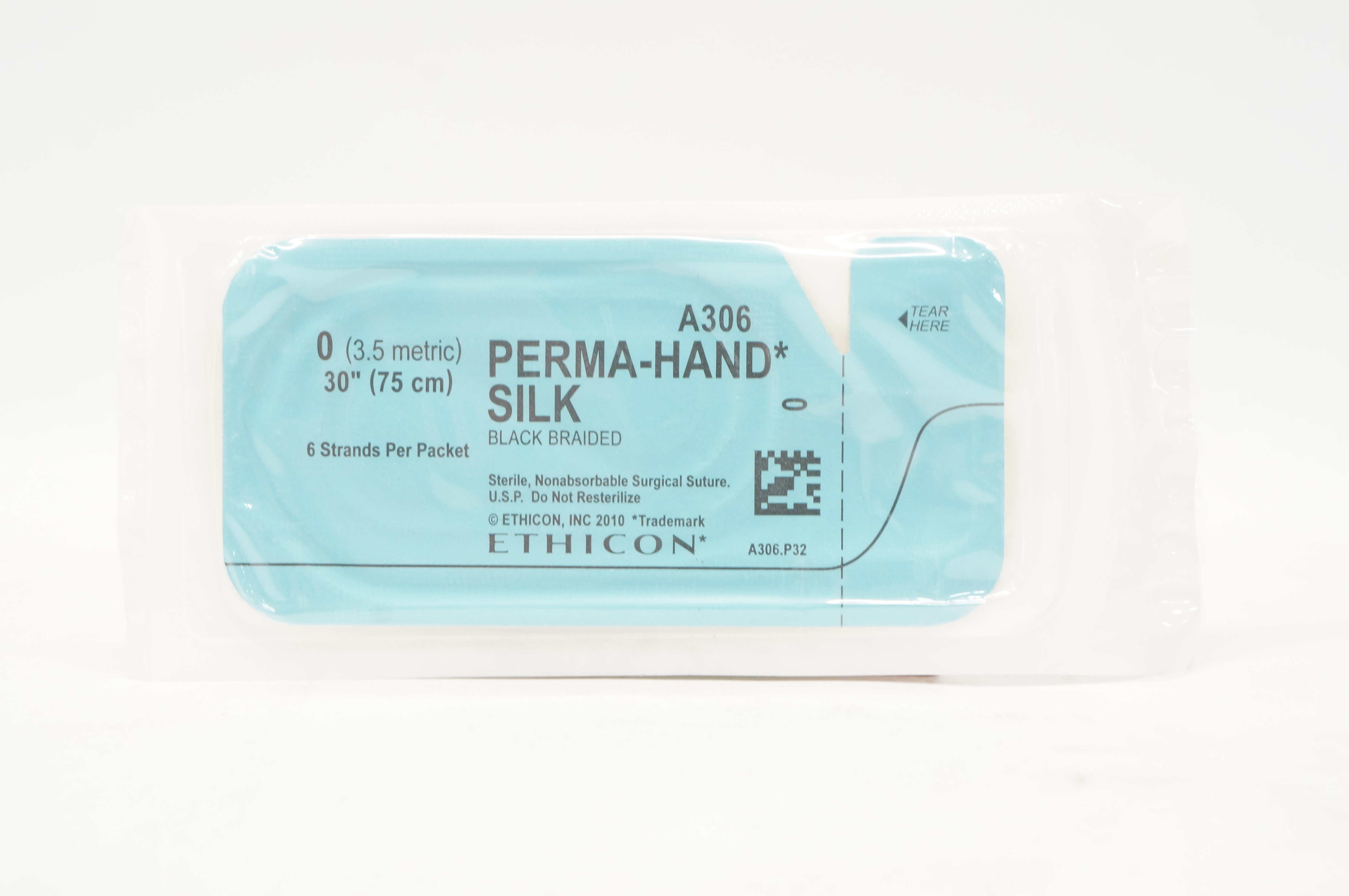 Ethicon A306 0 Perma-Hand Silk Black Braided Stre 30inch