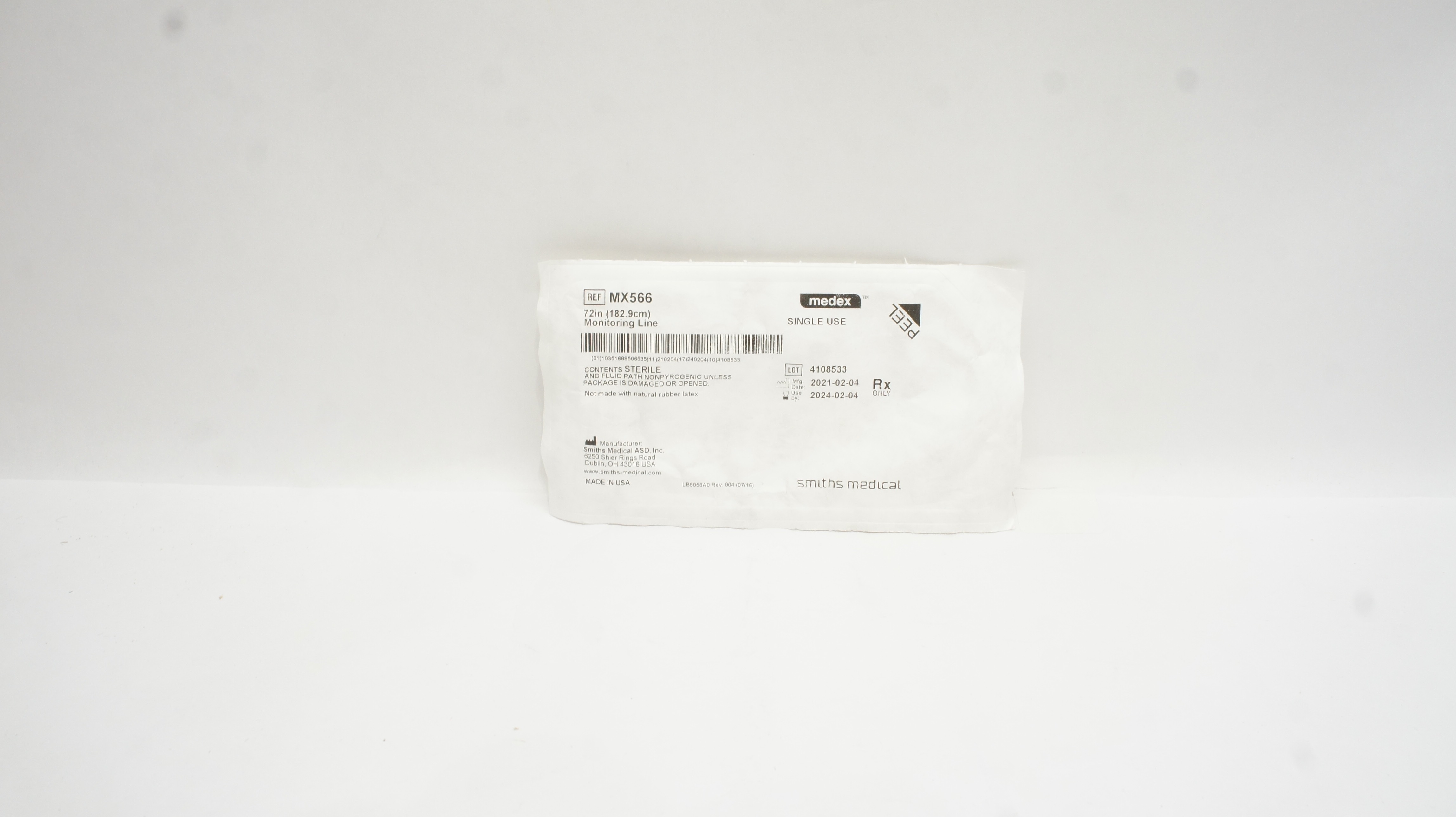 Smiths Medical MX566 Monitoring Line 72inch