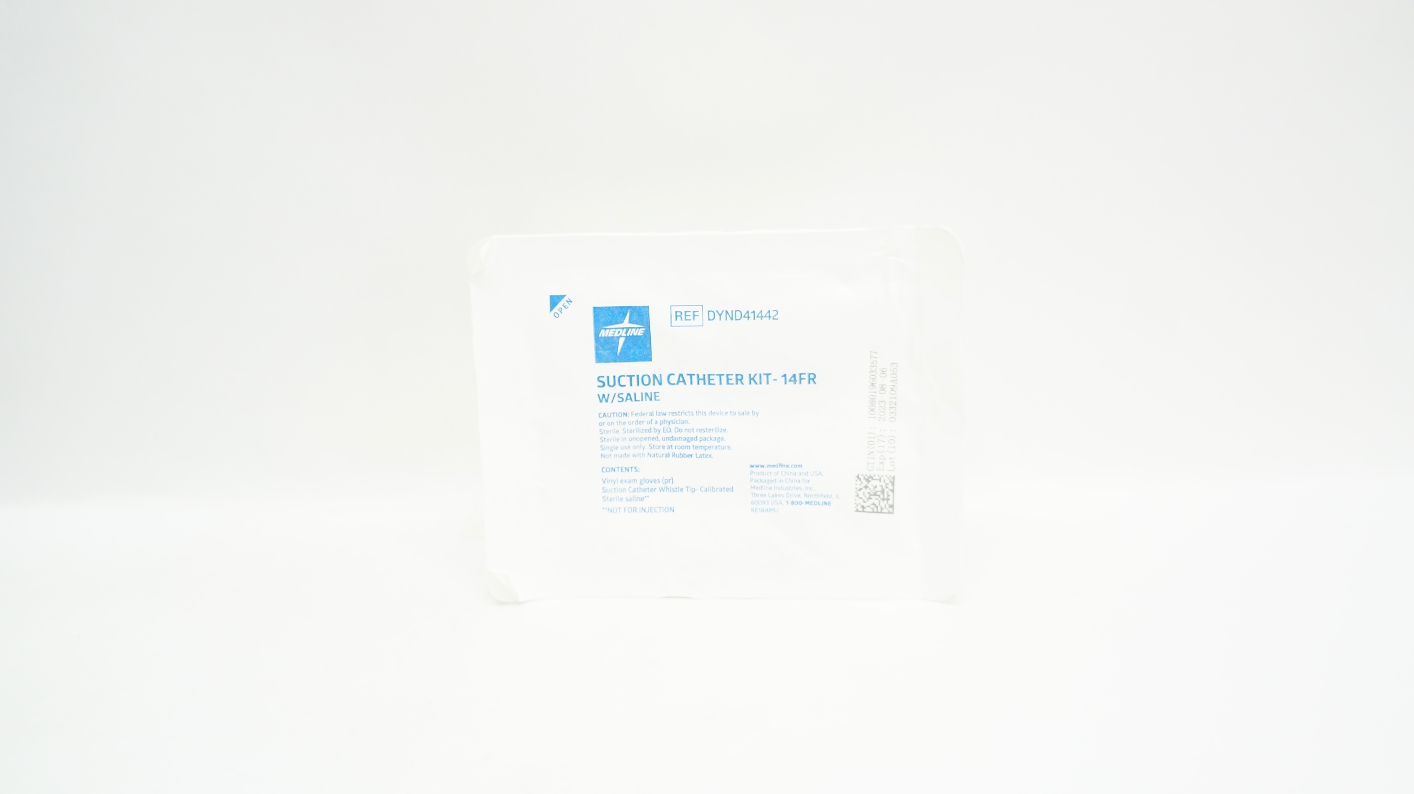 Medline DYND41442 Suction Cath. Kit 14 Fr w/Saline (x)