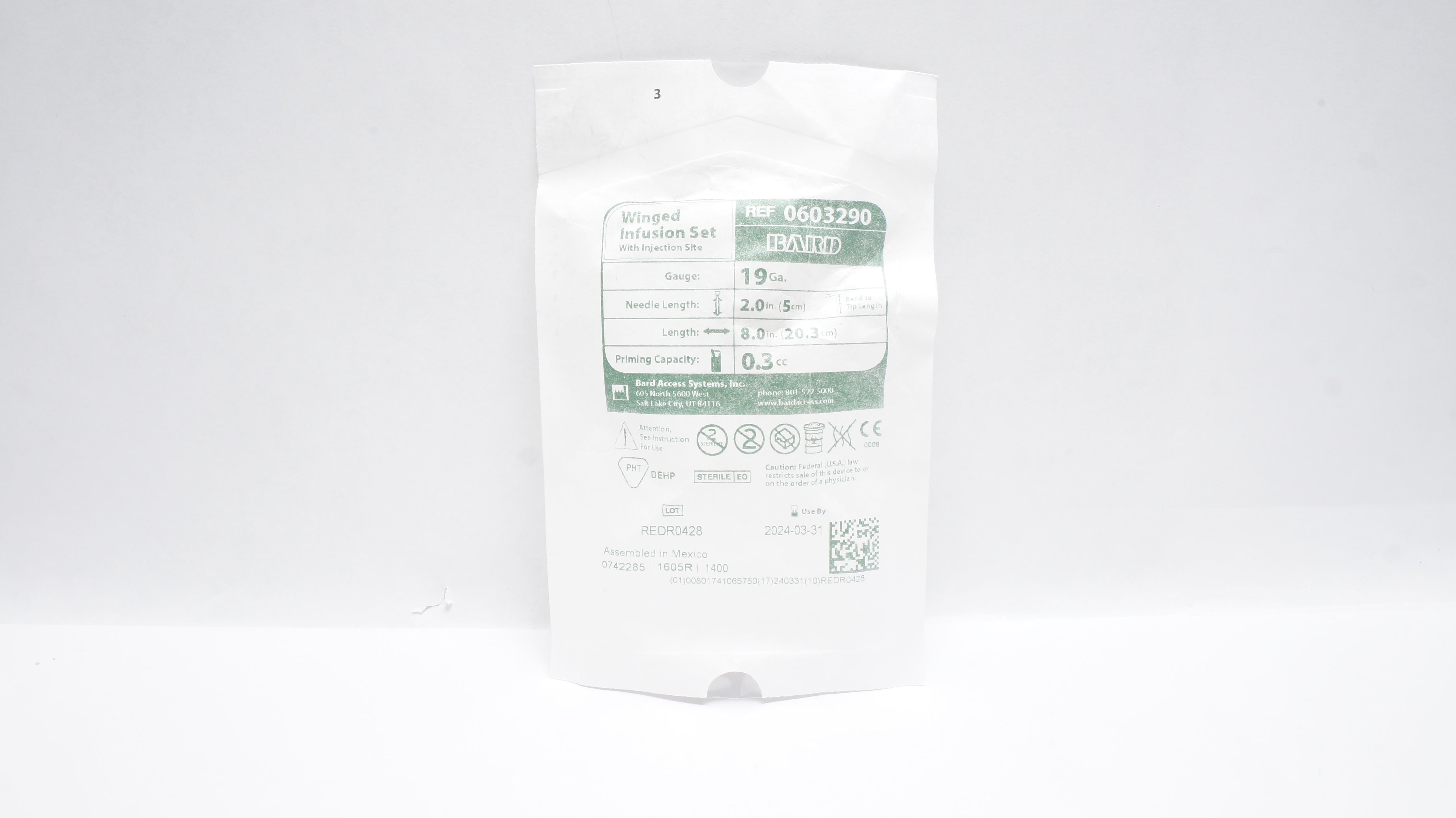 Bard 0603290 Winged Infusion Set 19Ga x 2inch (x)