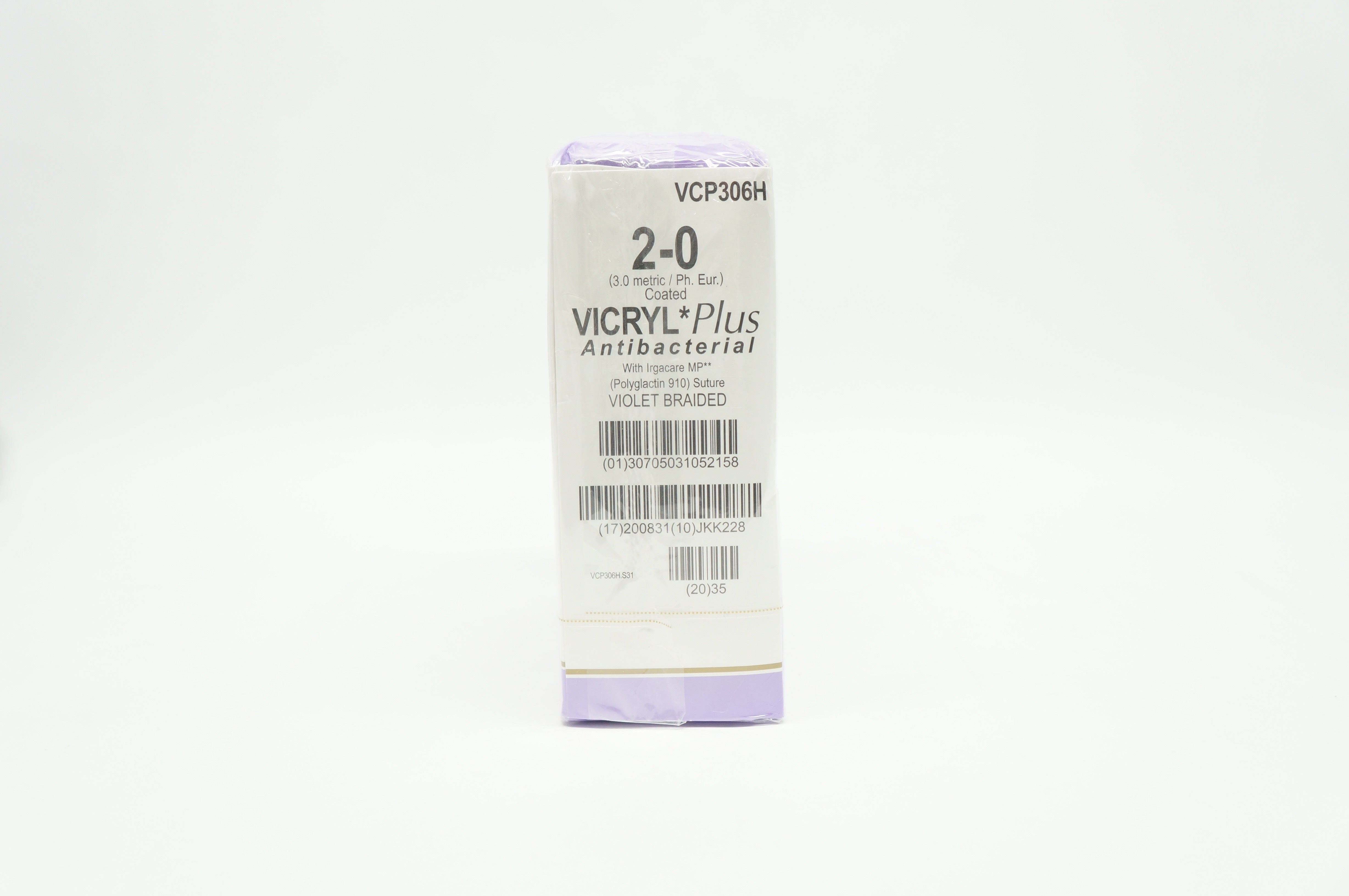 Ethicon VCP306H 2-0 VICRYL Plus RB-1 17mm 1/2c Taper 27 inch (x) - Box of 36