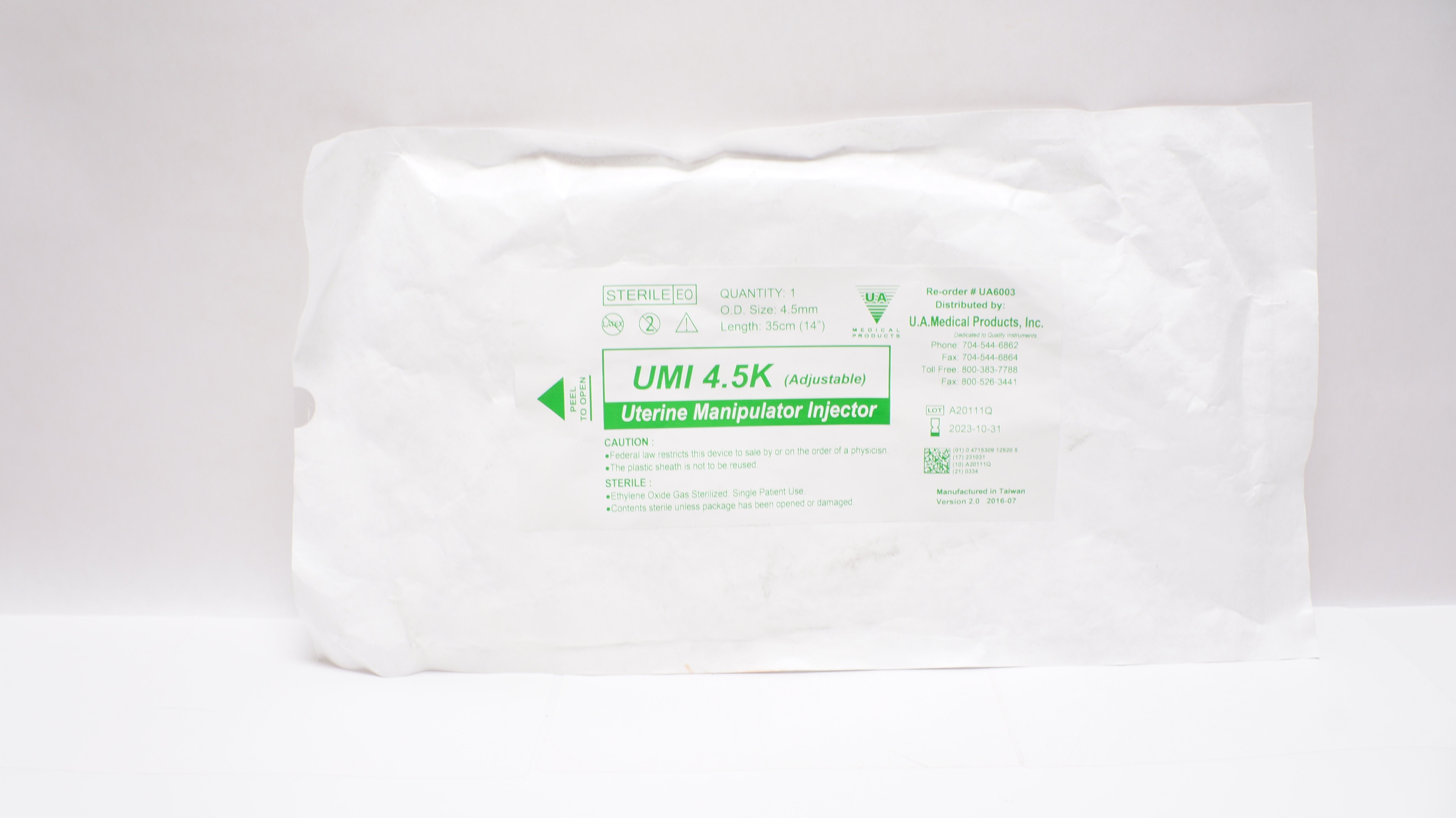 U.A. Medical UA6003 UMI 4.5K Uterine Manipulator-Injector 4-1/2mm (x)