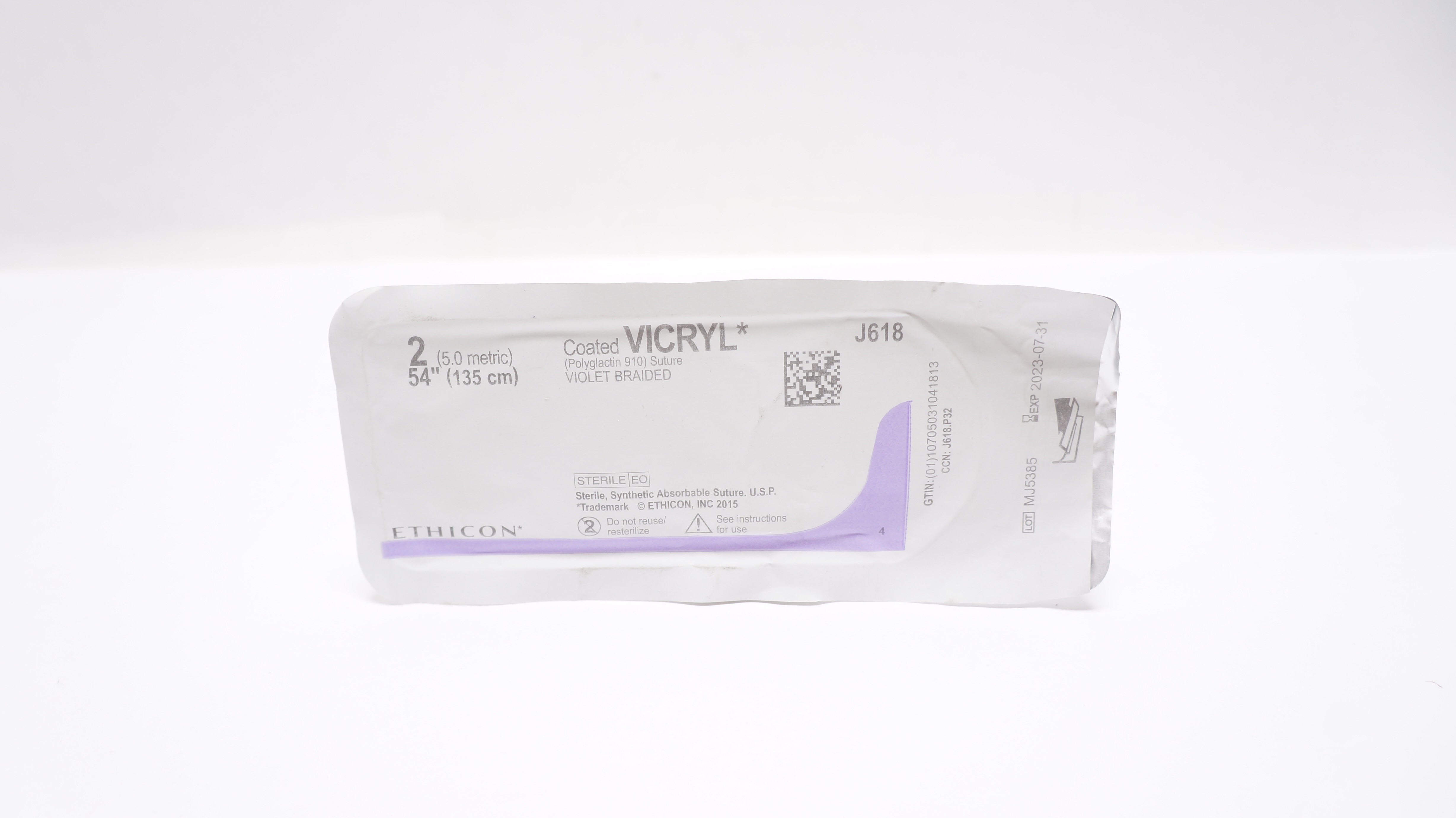 Ethicon J618 2 Coated Vicryl Violet Braided 54inch (x)