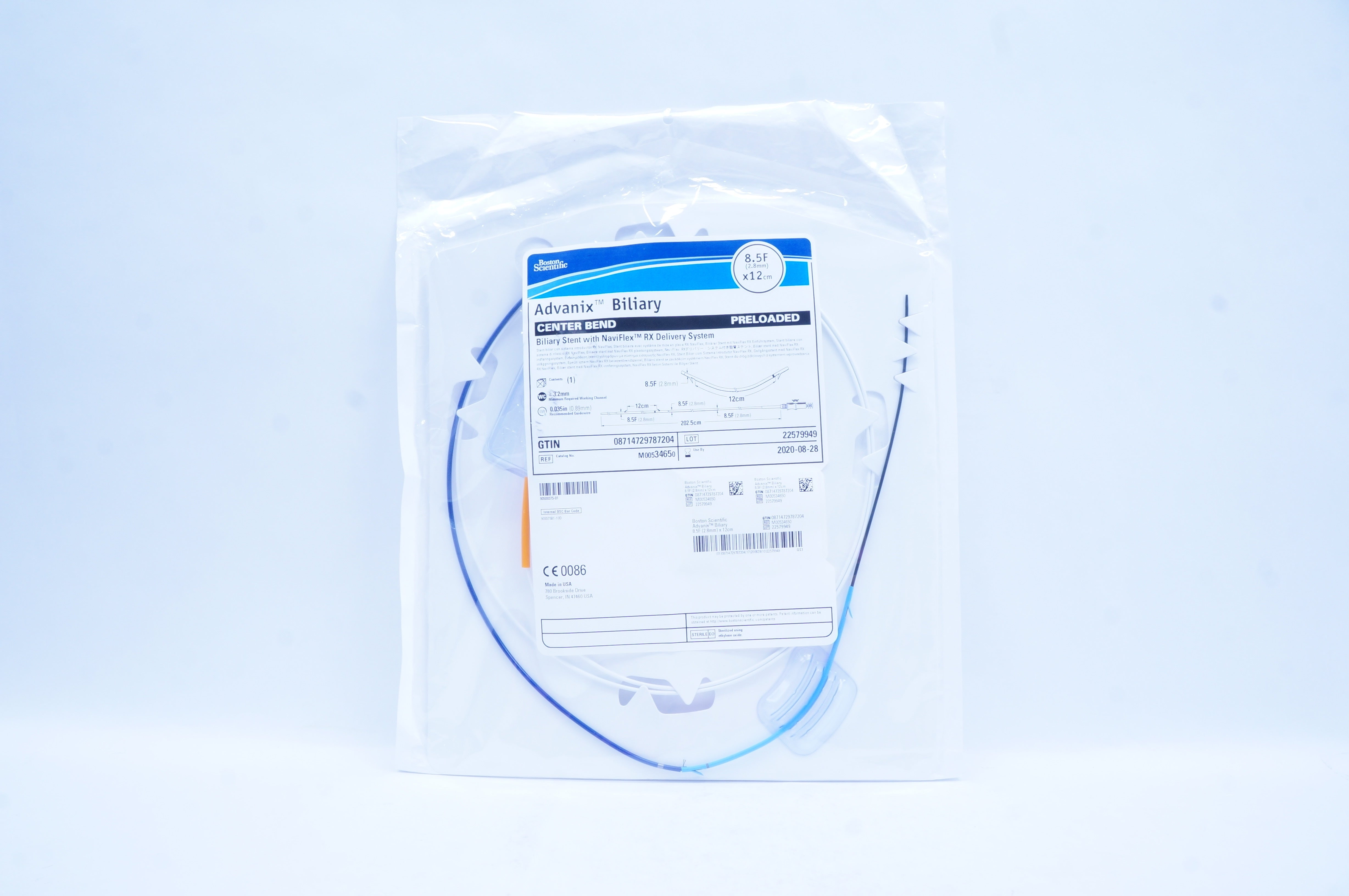 Boston Scientific M00534650 Advanix Center Bend Biliary Stnt 8.5F x 12cm (x)