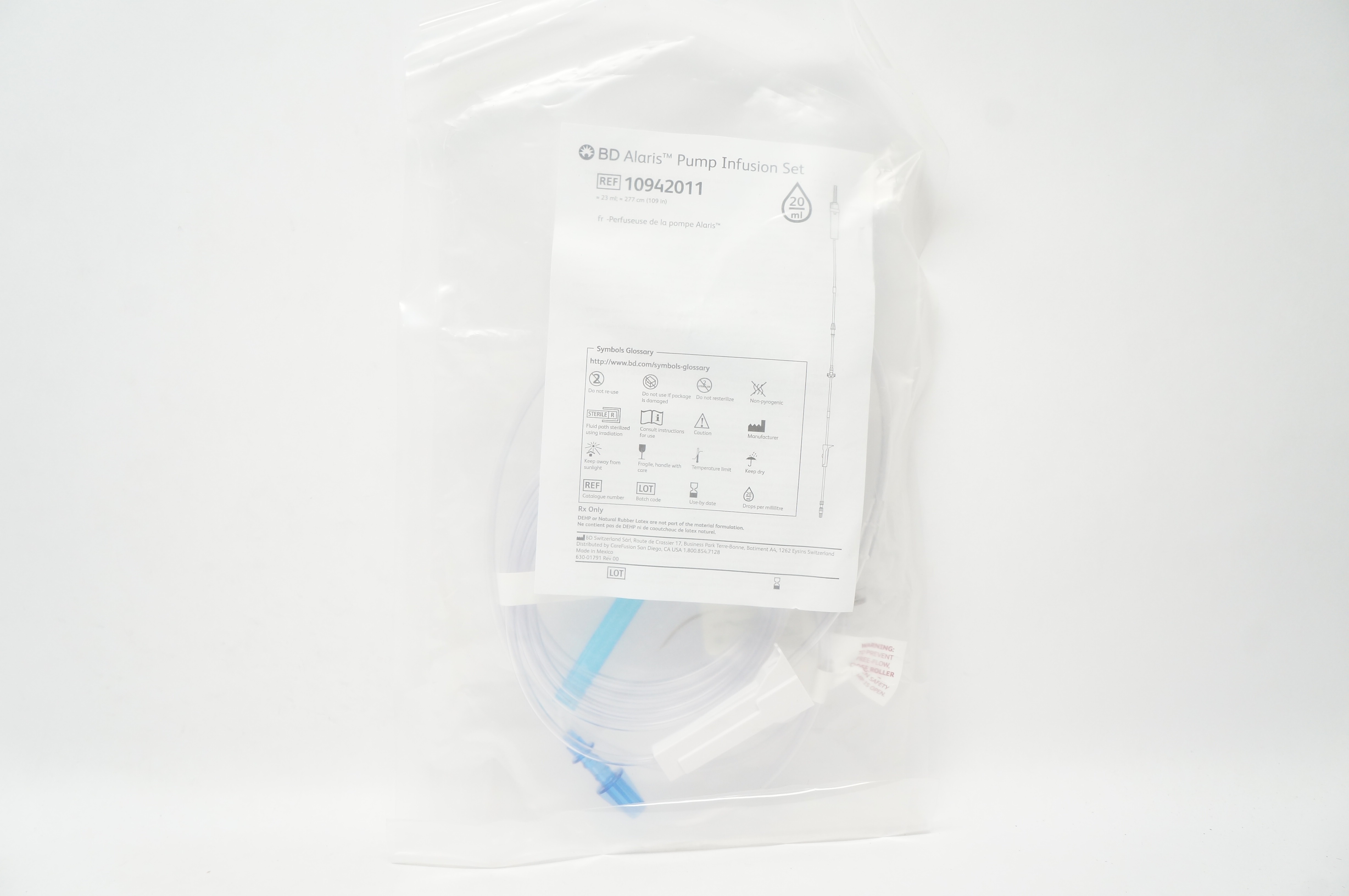 BD 10942011 Alaris Pump Infusion Set 23ml x 109inch 20Dros/mL