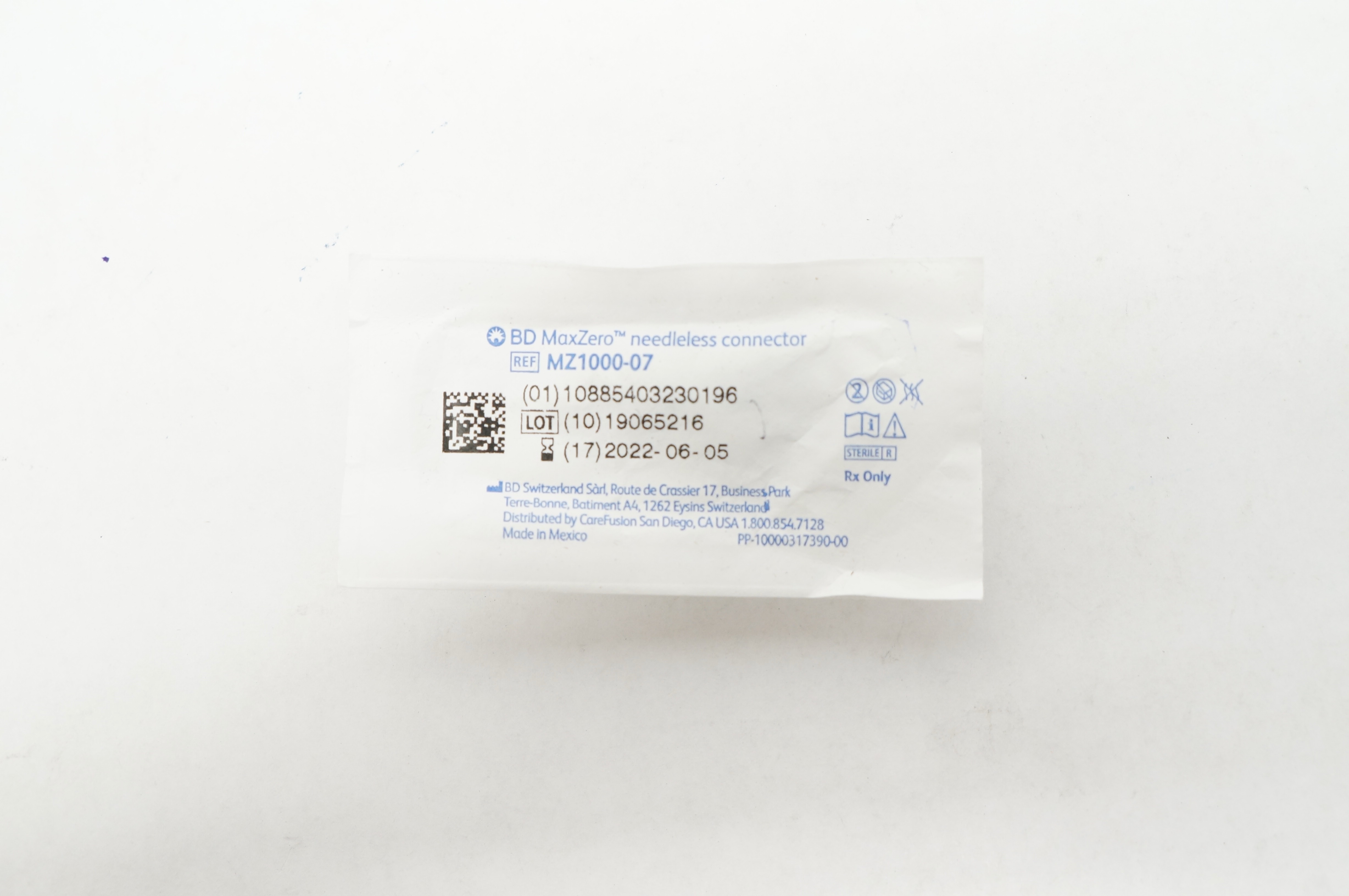 BD MZ1000-07 MaxZero Ndleless Connector (x)