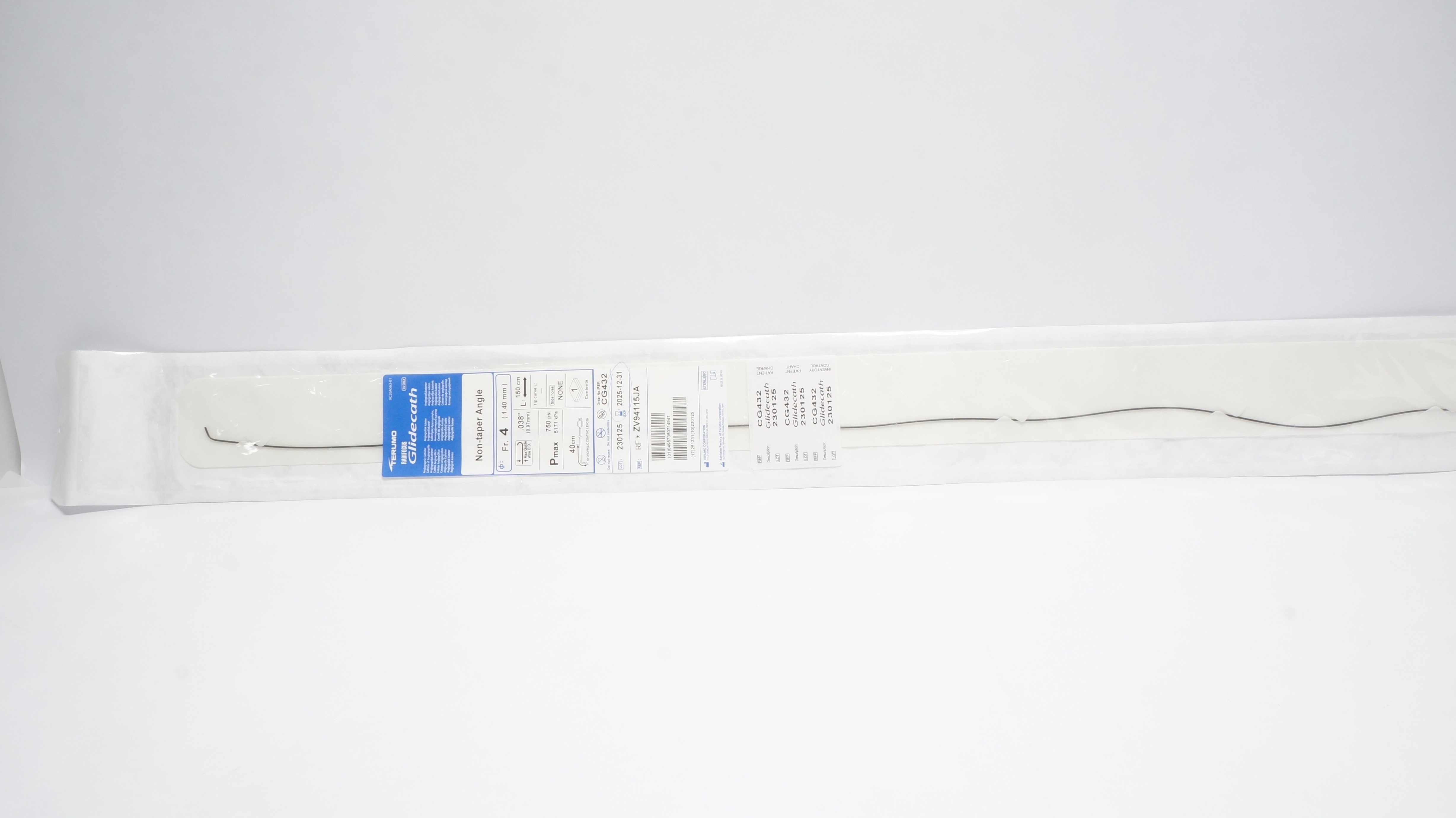 Terumo ZV94115JA CG432 Glidecath Angiographic Cath., Non-taper Angle 4Fr (x)