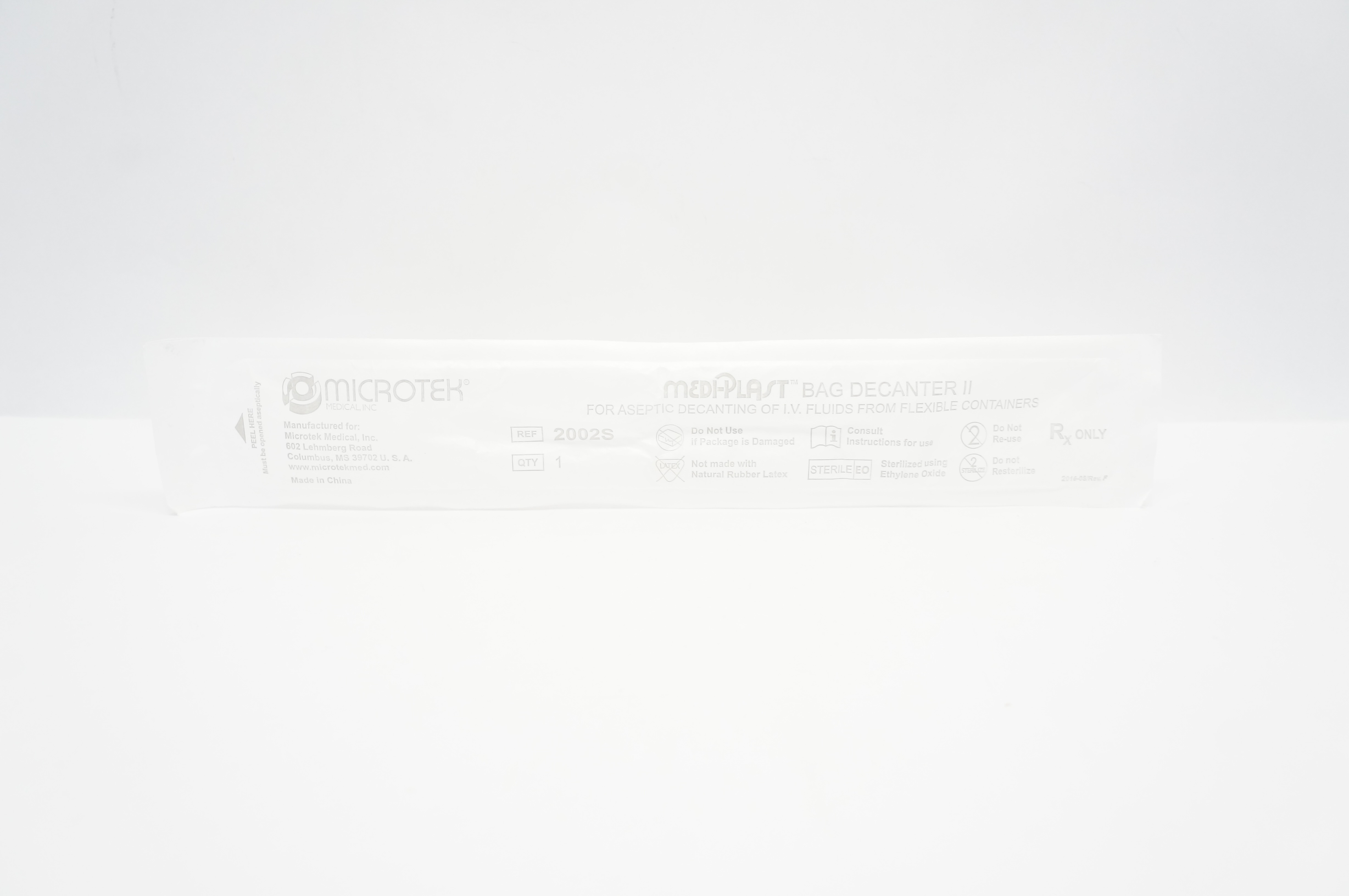 Microtek Medical 2002S Medi-Plast Bag Decanter II