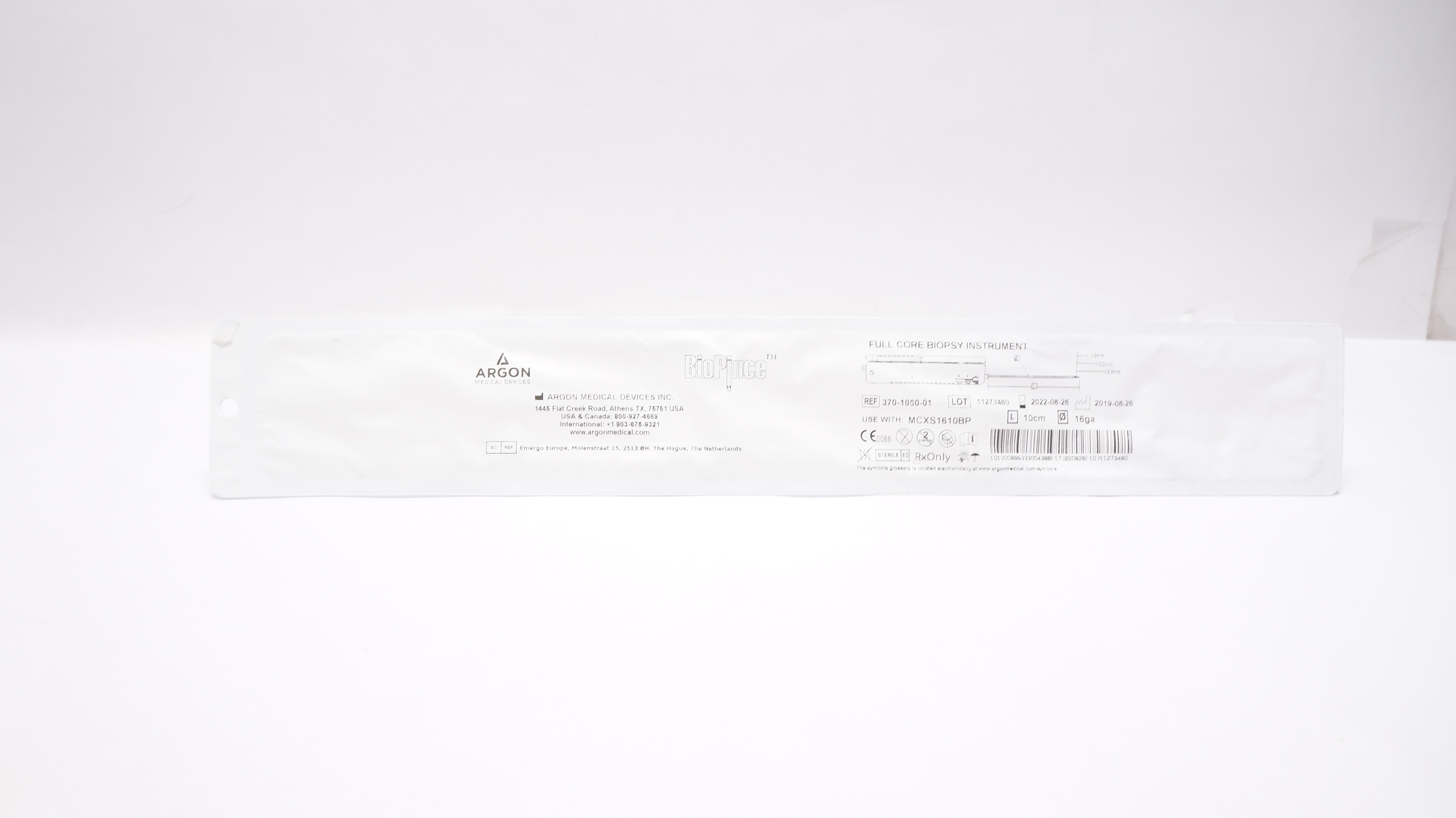 Argon 370-1080-01 Full Core Biopsy Instrument 16ga x 10cm (x)