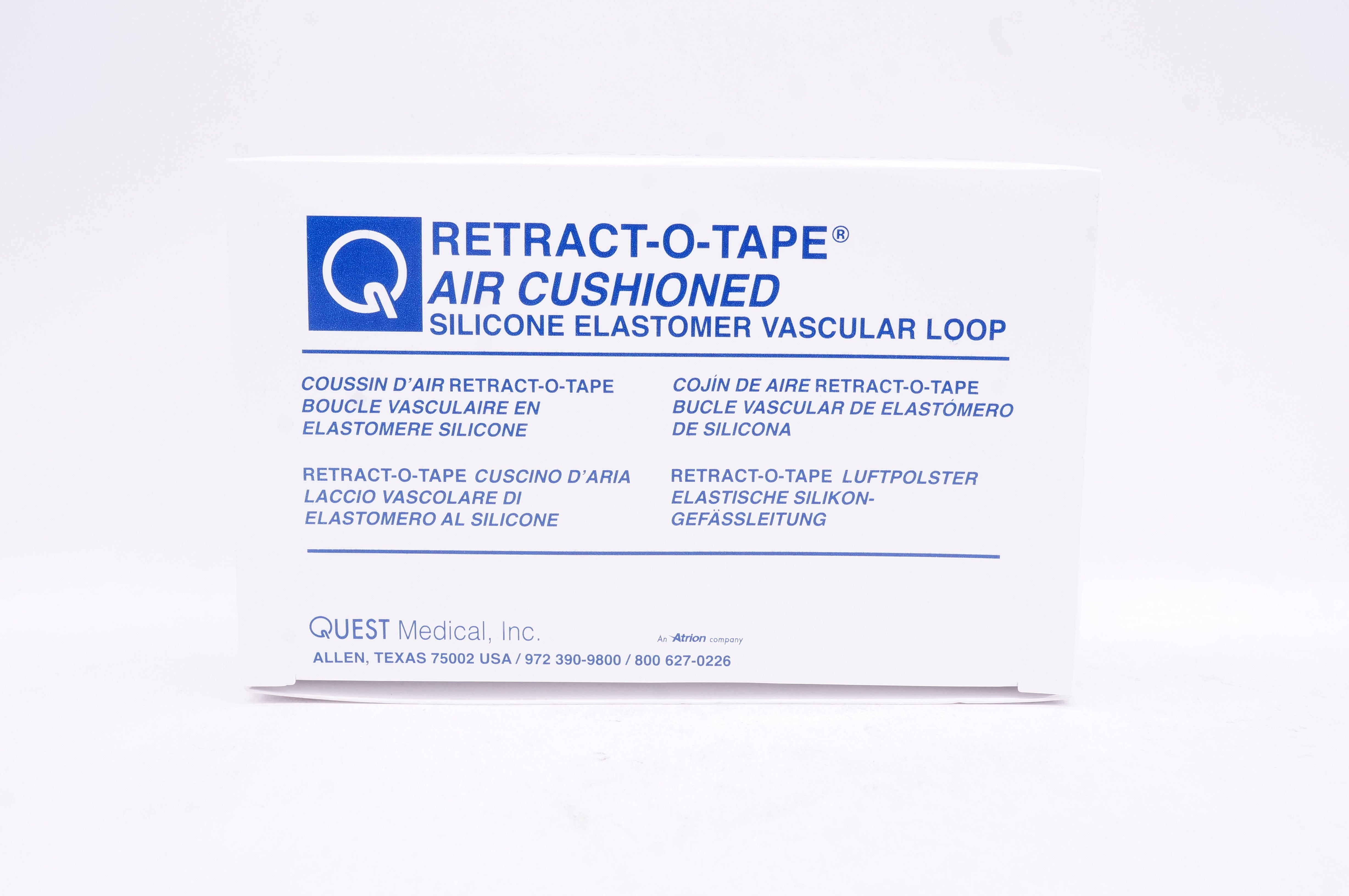 Quest Medical 1012 Retract-O-Tape Air Cushioned 16Gx45.8cm Thin Wall - Box of 20