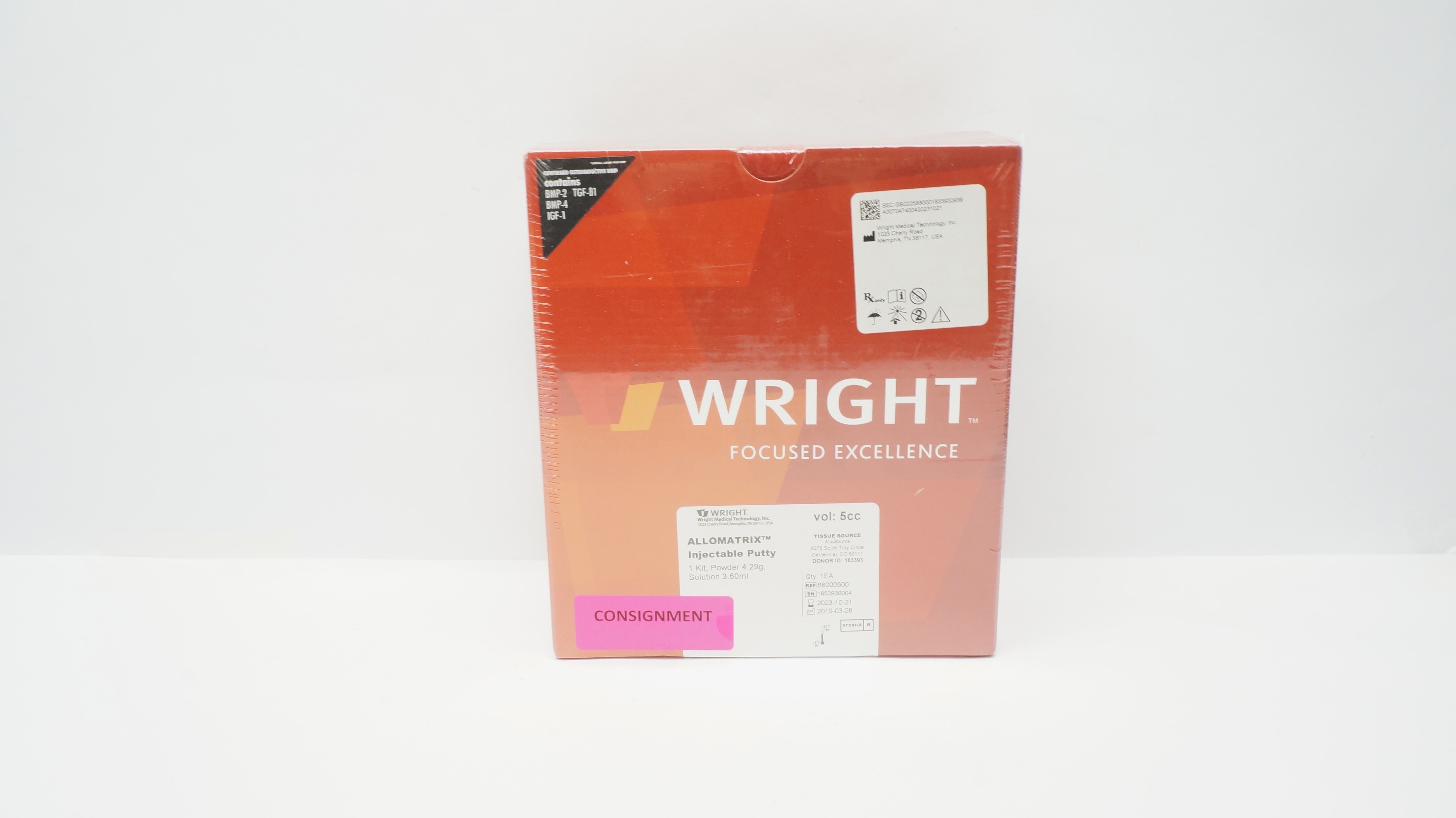 Wright Medical 86000500 Allomatrix Injectable Putty 1Kit (x)