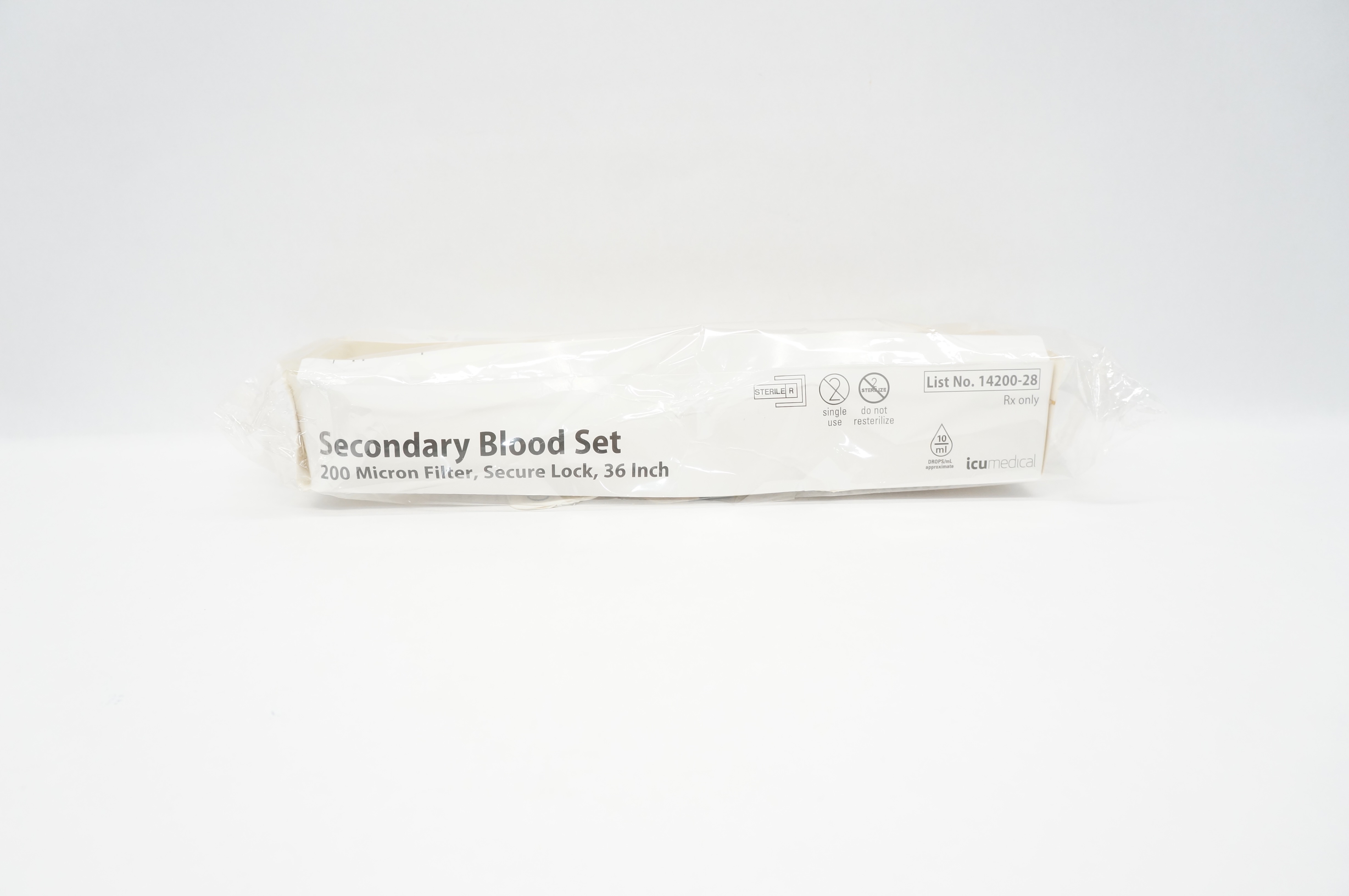 ICU Medical 14200-28 Secondary Blood Set 10 Drops/mL, 36inch (x)