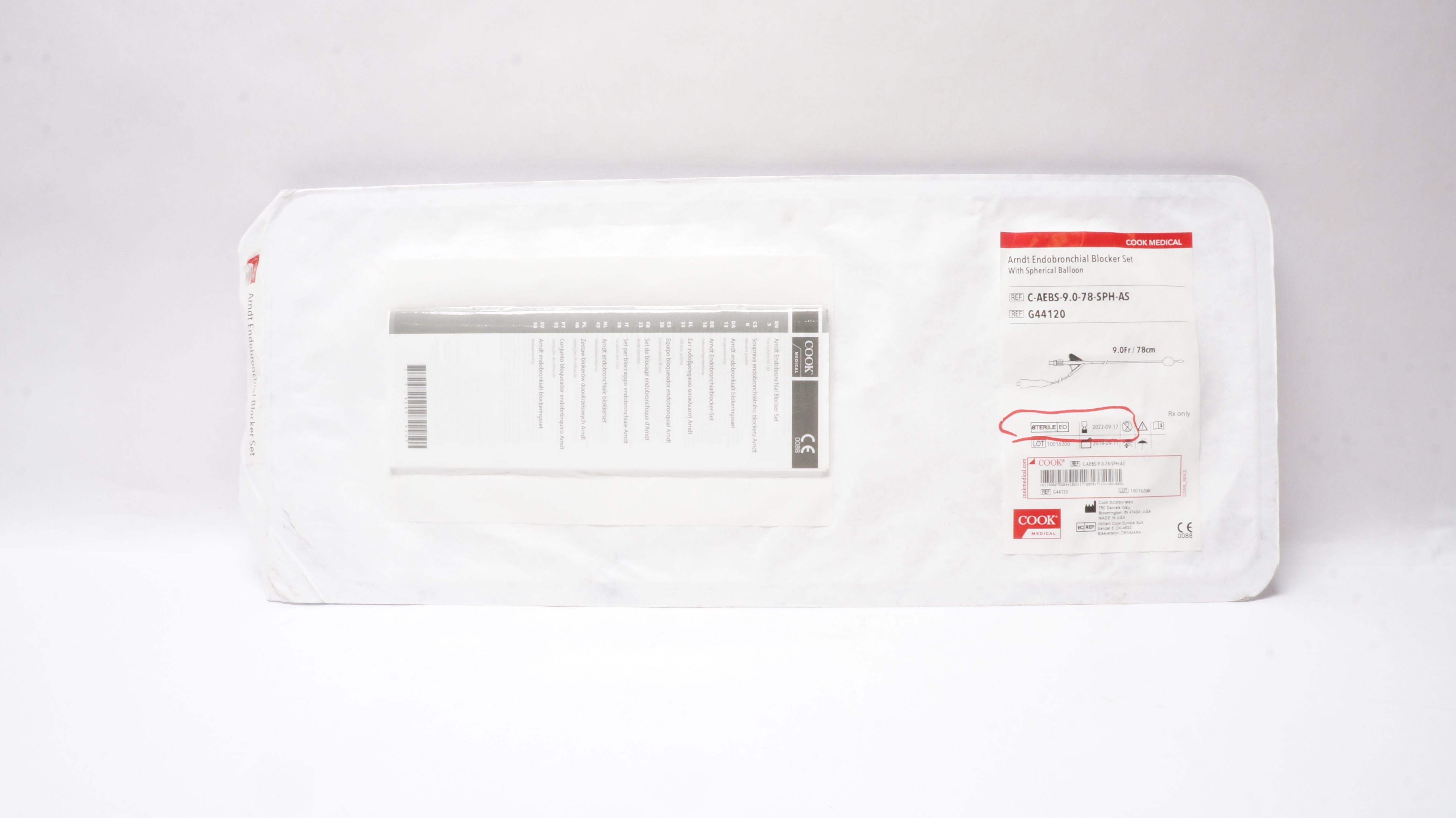 Cook Medical G44120 Arndt Endobronchial Blocker Set w/Spherical Balloon 9.0Fr(x)