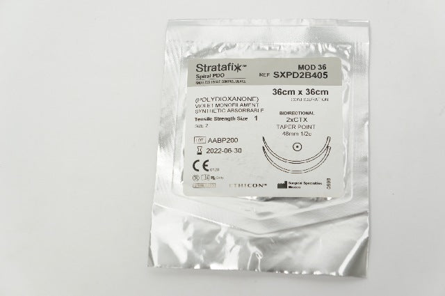 Ethicon SXPD2B405 1 Stratafix Spiral PDO 2xCTX Taper Point 48mm 1/2c, 36x36cm(x)
