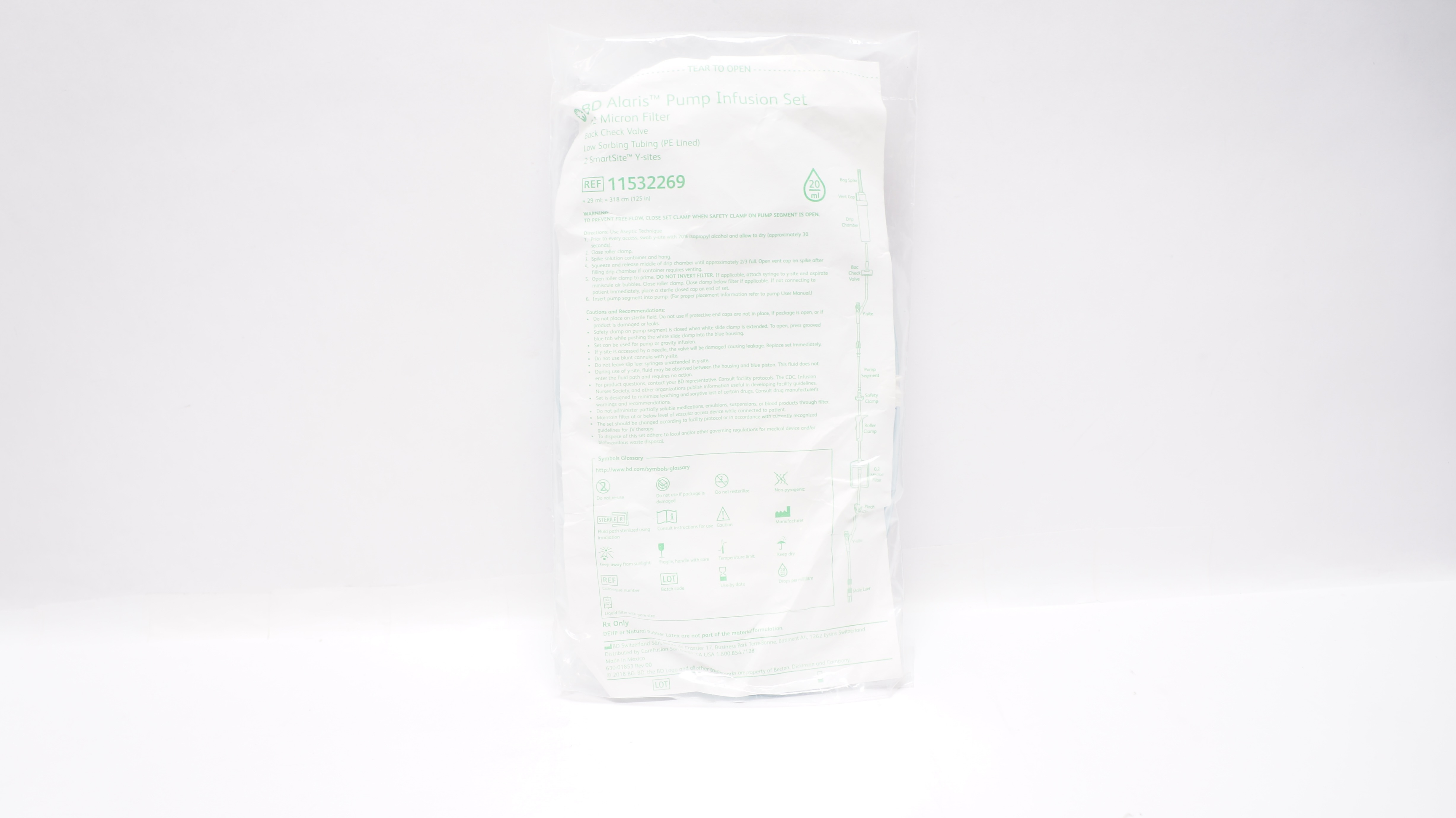 BD 11532269 Alaris Pump Infusion Set 0.2 Micron Filter 20ml