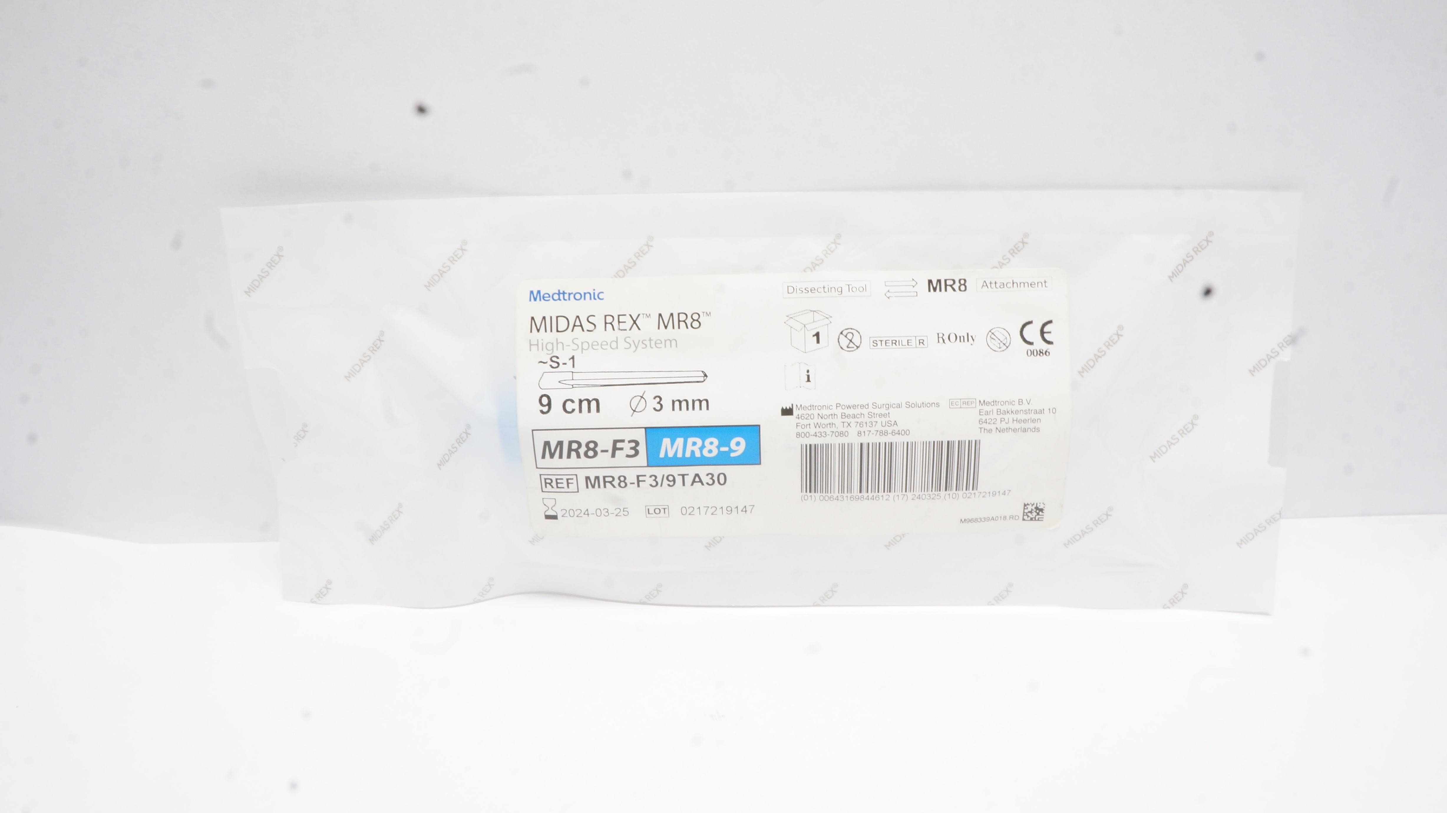 Medtronic MR8-F/9TA30 Midas Rex MR8, Dissecting Tool 9cm, 3mm (x)