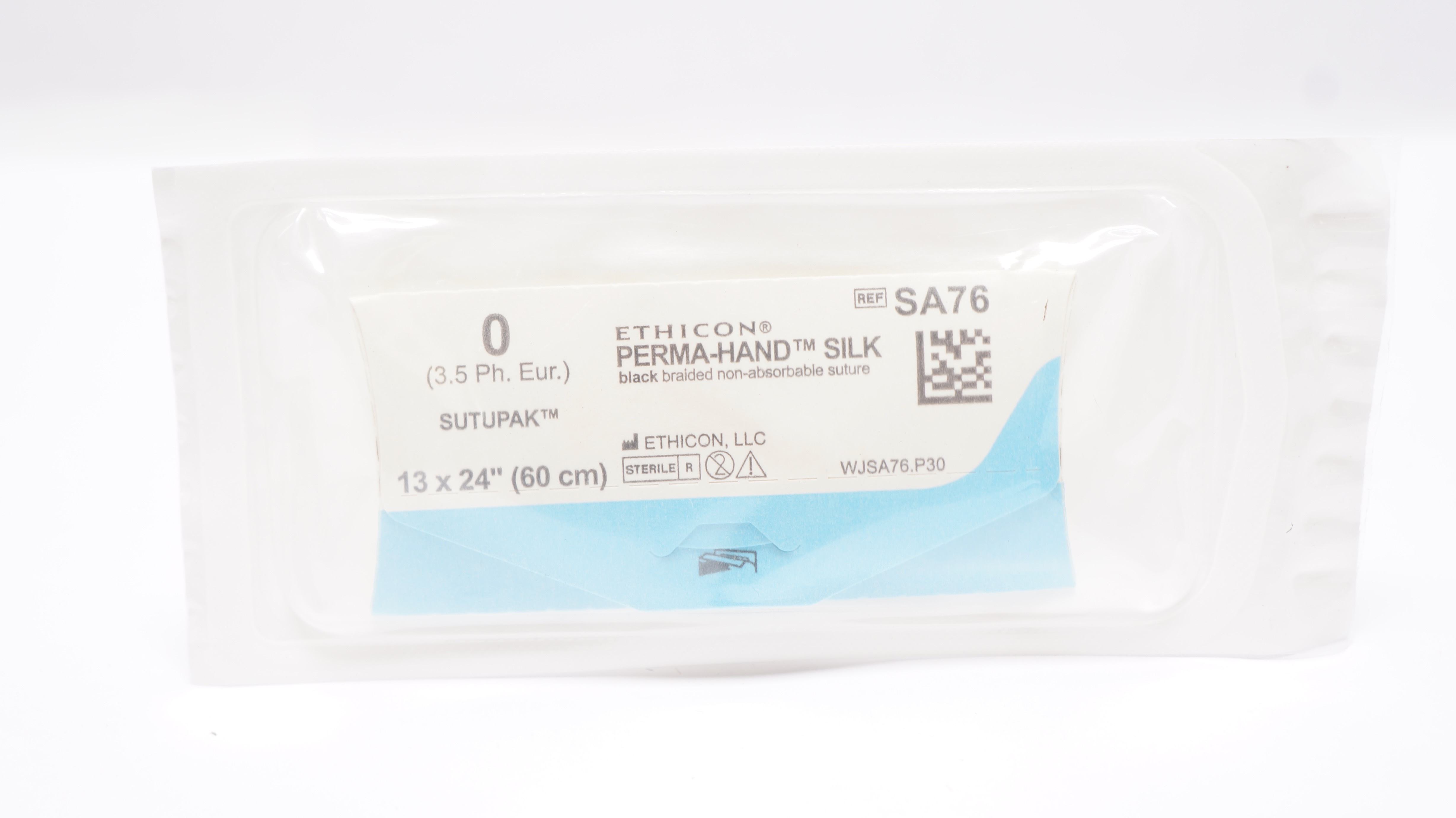 Ethicon SA76 0 Perma-Hand Silk Black Braided Surgical Stre 24 inch
