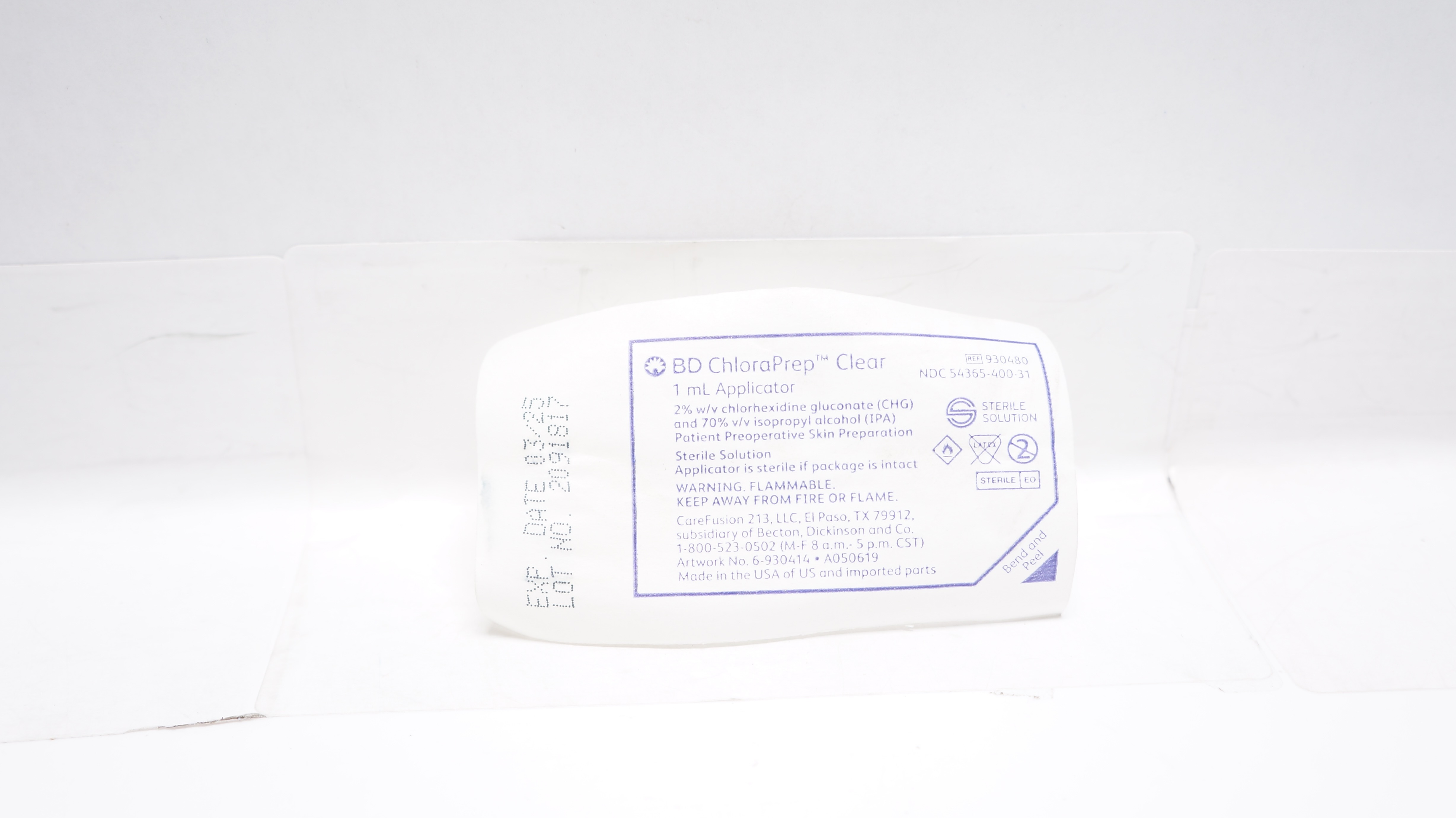 BD 930480 ChloraPrep Clear Applicator 1mL