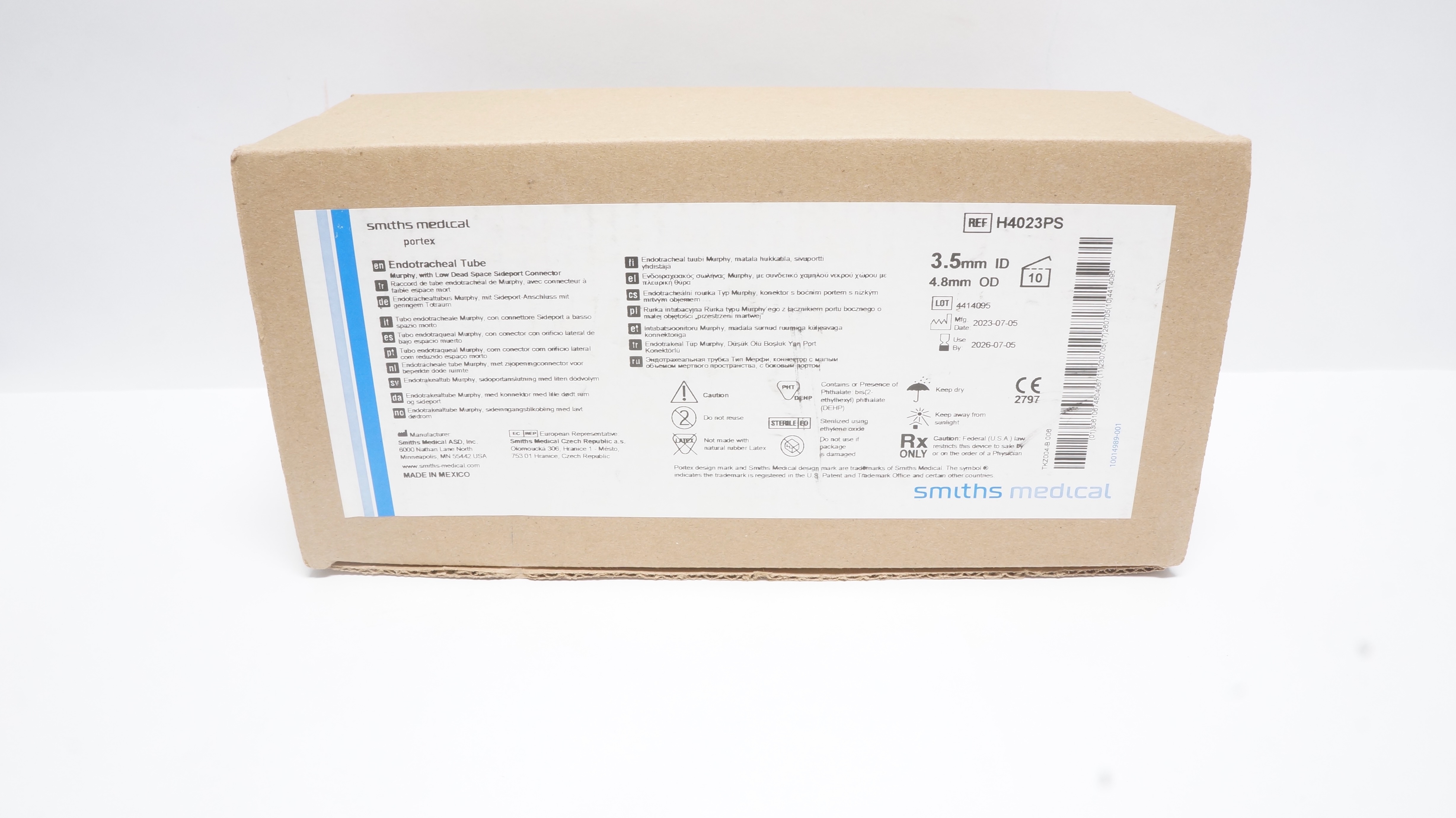 Smiths Medical H4023PS Portex Endotracheal Tube 3.5 mm x 4.8 mm - Box of 10 (x)