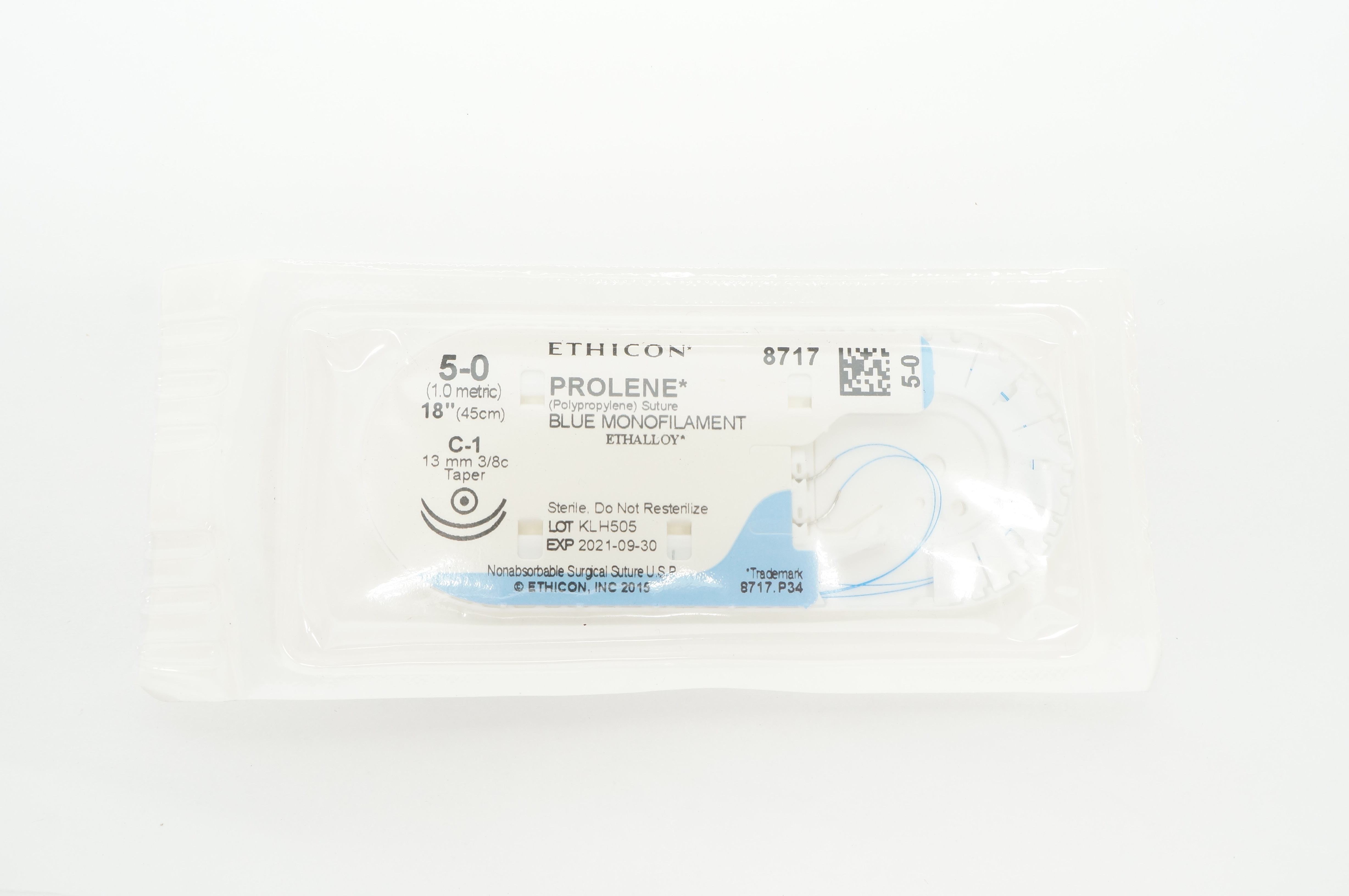 Ethicon 8717 5-0 PROLENE C-1 13mm 3/8c Taper 18inch (x)