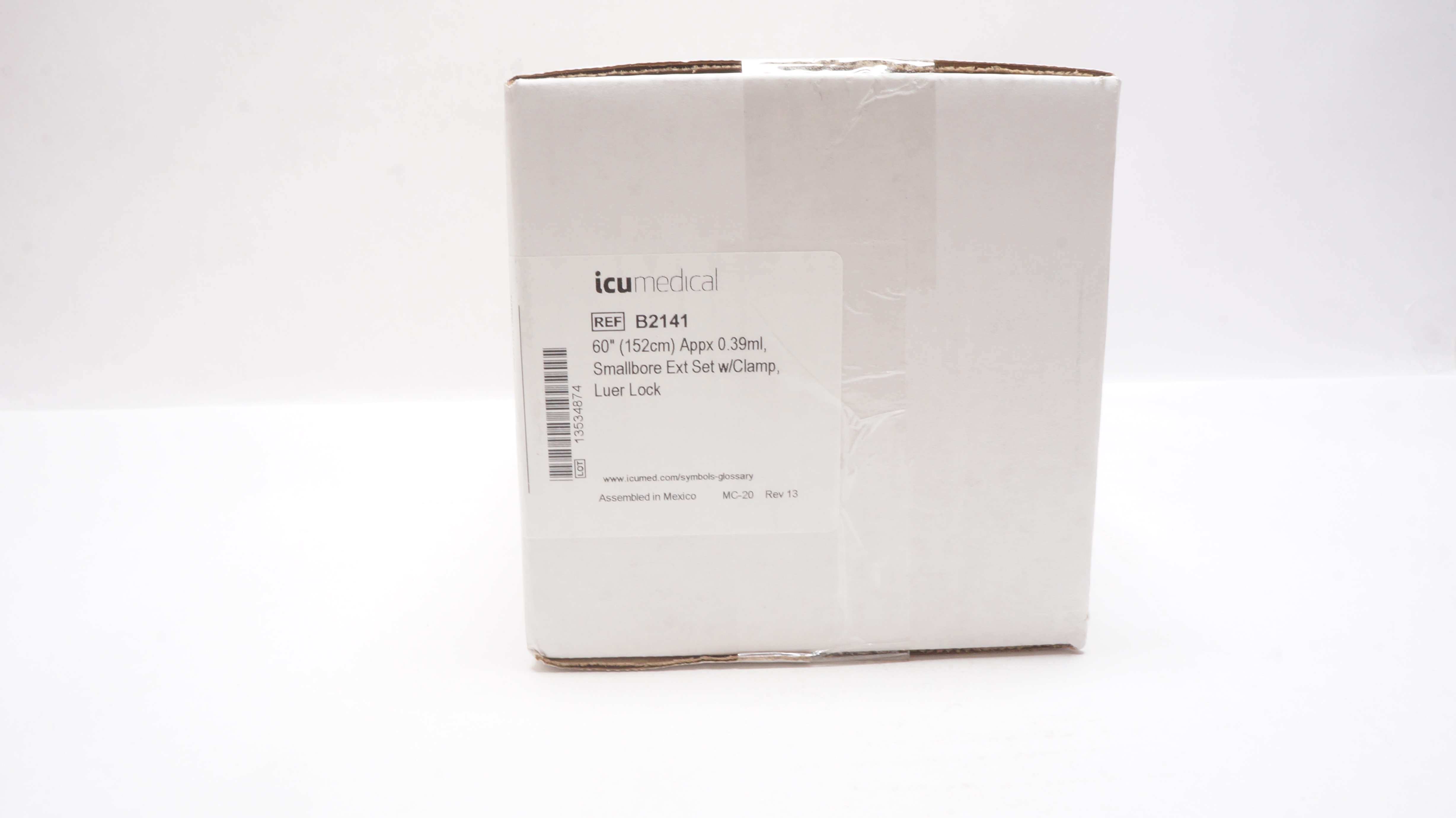 Icu Medical B2141 60inch Appx 0.39ml, Smallbore Ext. Set w/Clamp - Case of 50