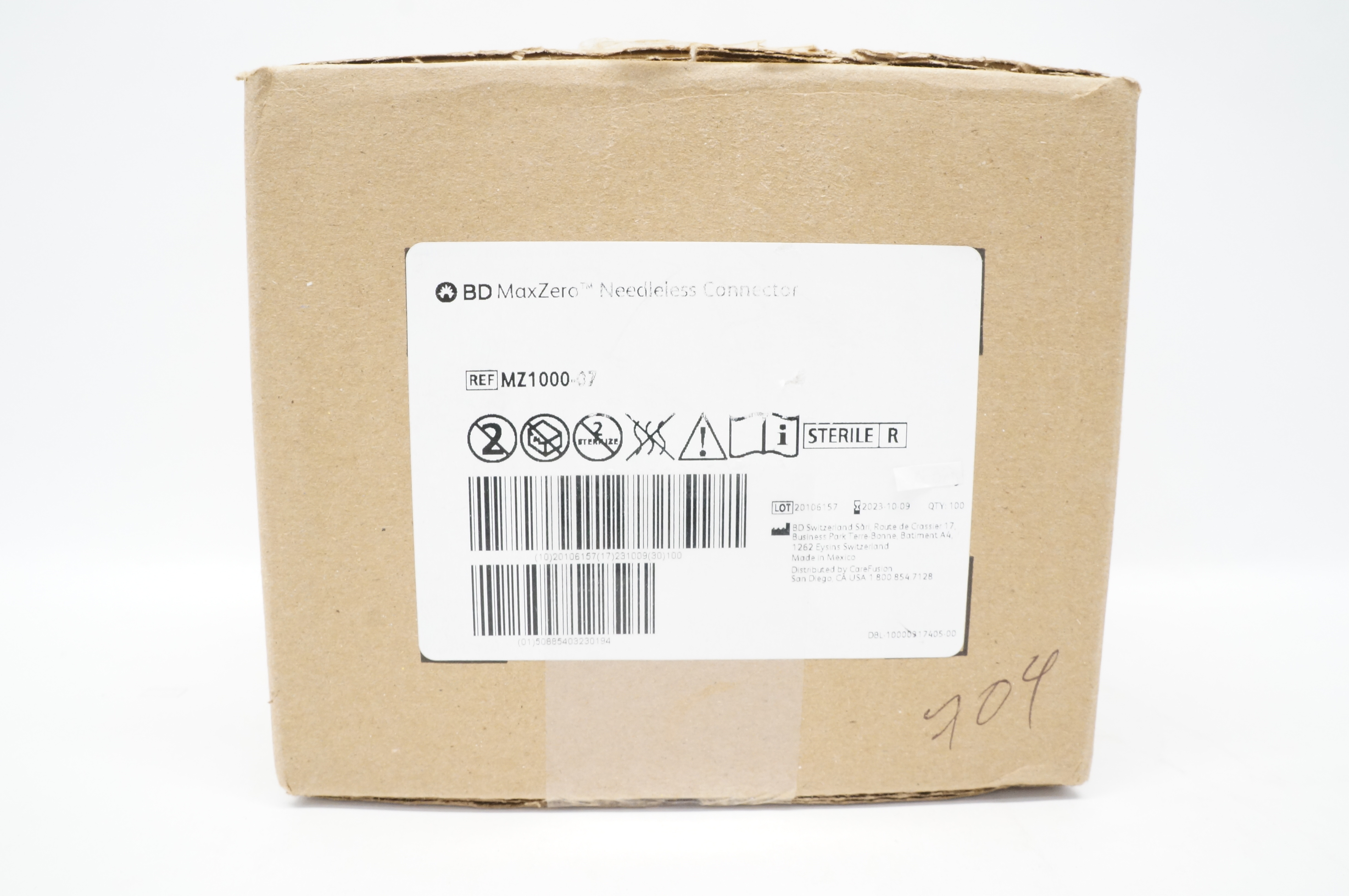 BD MZ1000-07 MaxZero Needleless Connector - Box of 100