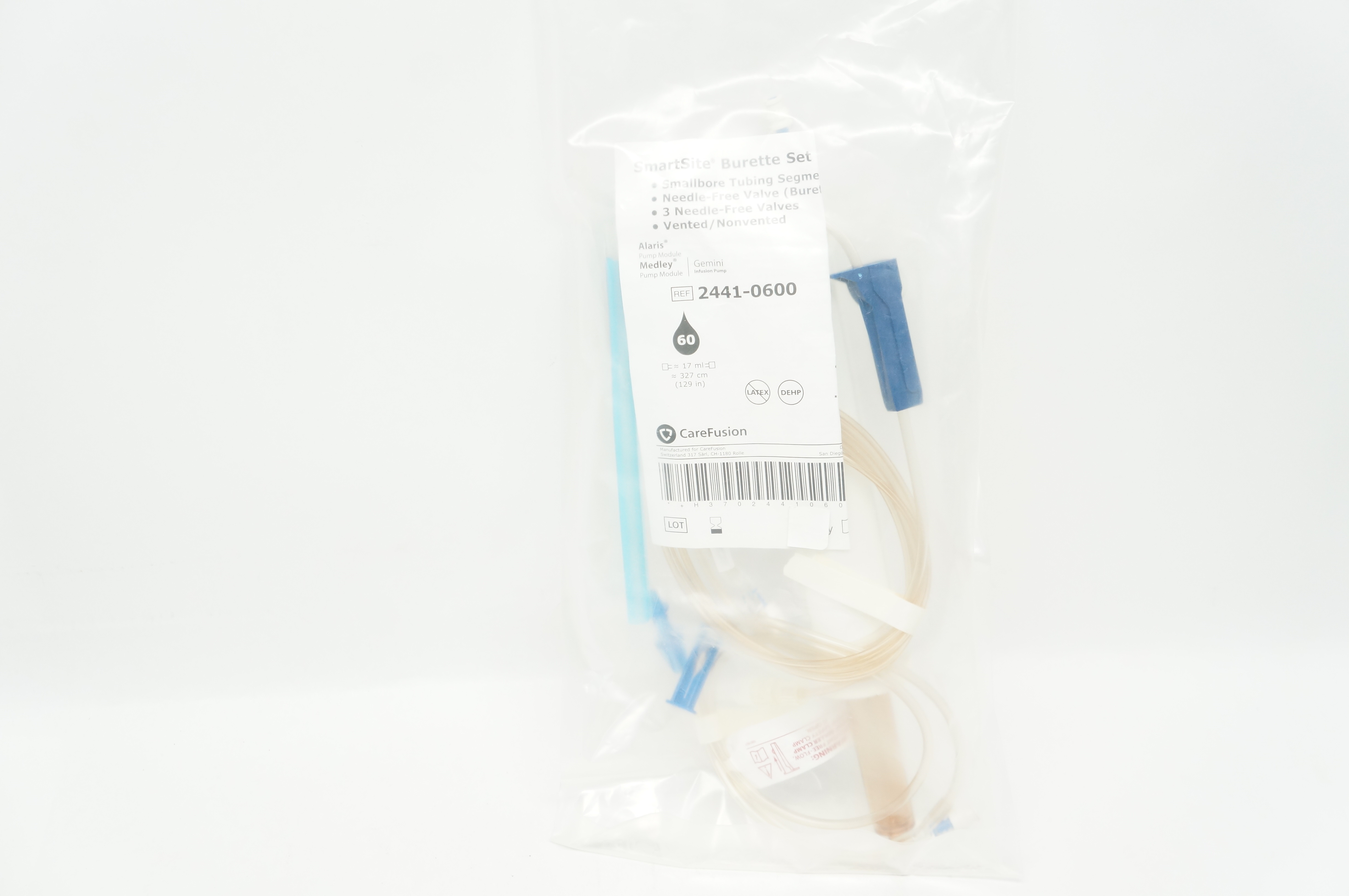 BD 2441-0600 Alaris Pump Infusion Burette Set 17mL 129inch