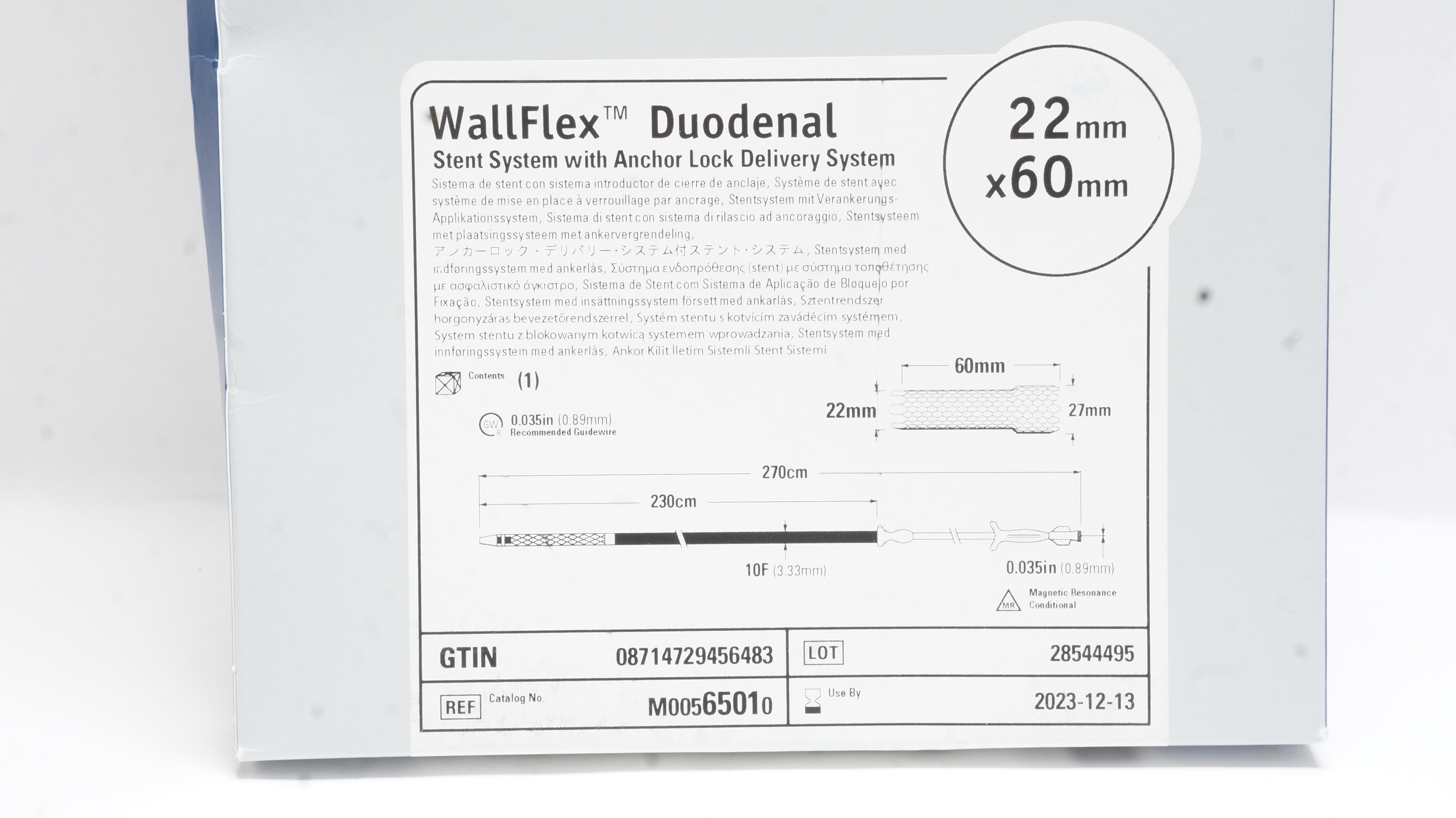 Boston Scientific M00565010 WallFlex Duodenal Stnt System 22 x 60mm (x)