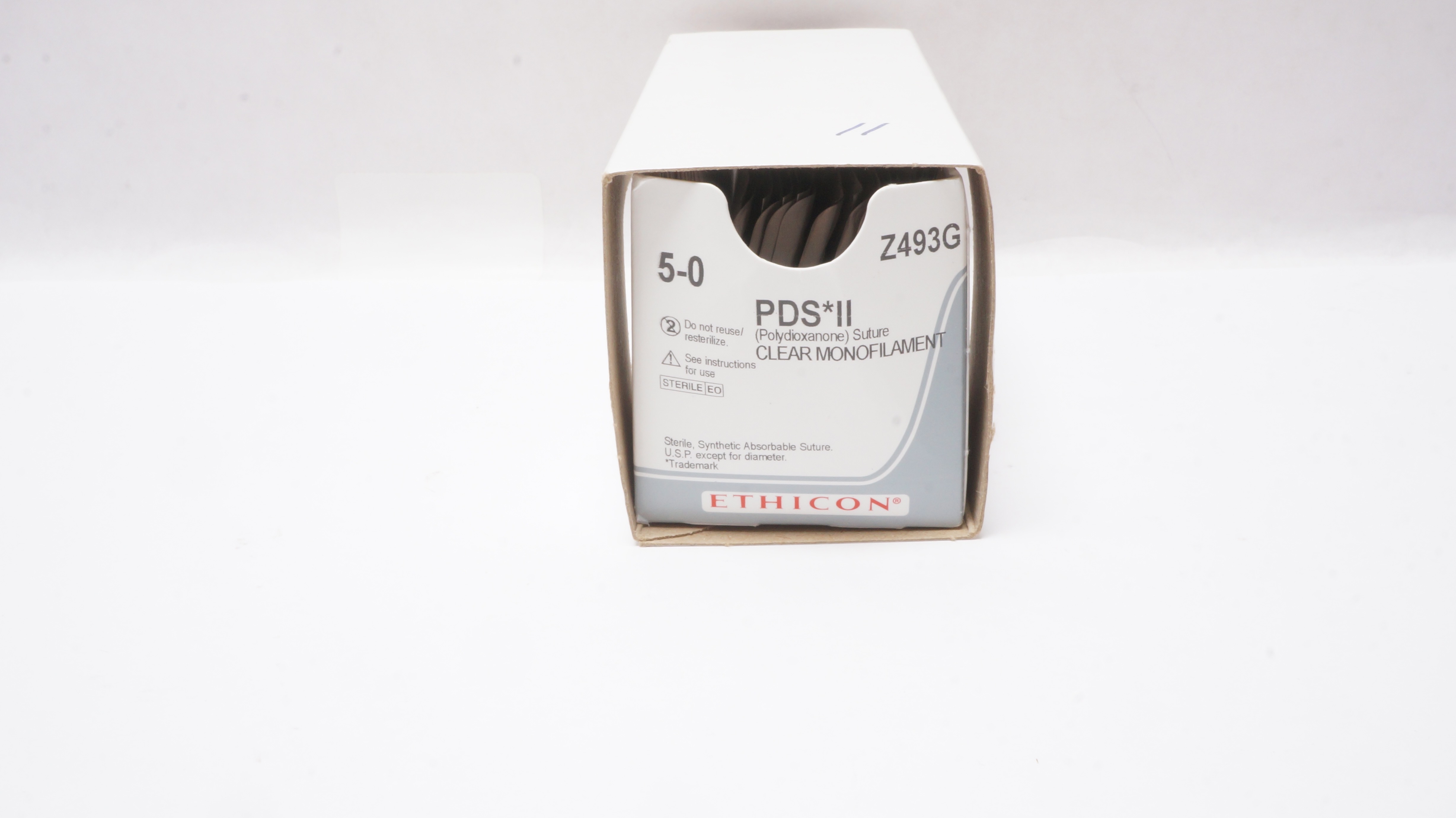 Ethicon Z493G 5-0 PDS II, P-3 13mm 3/8c Reverse Cutting,18inch (x) - Box of 11