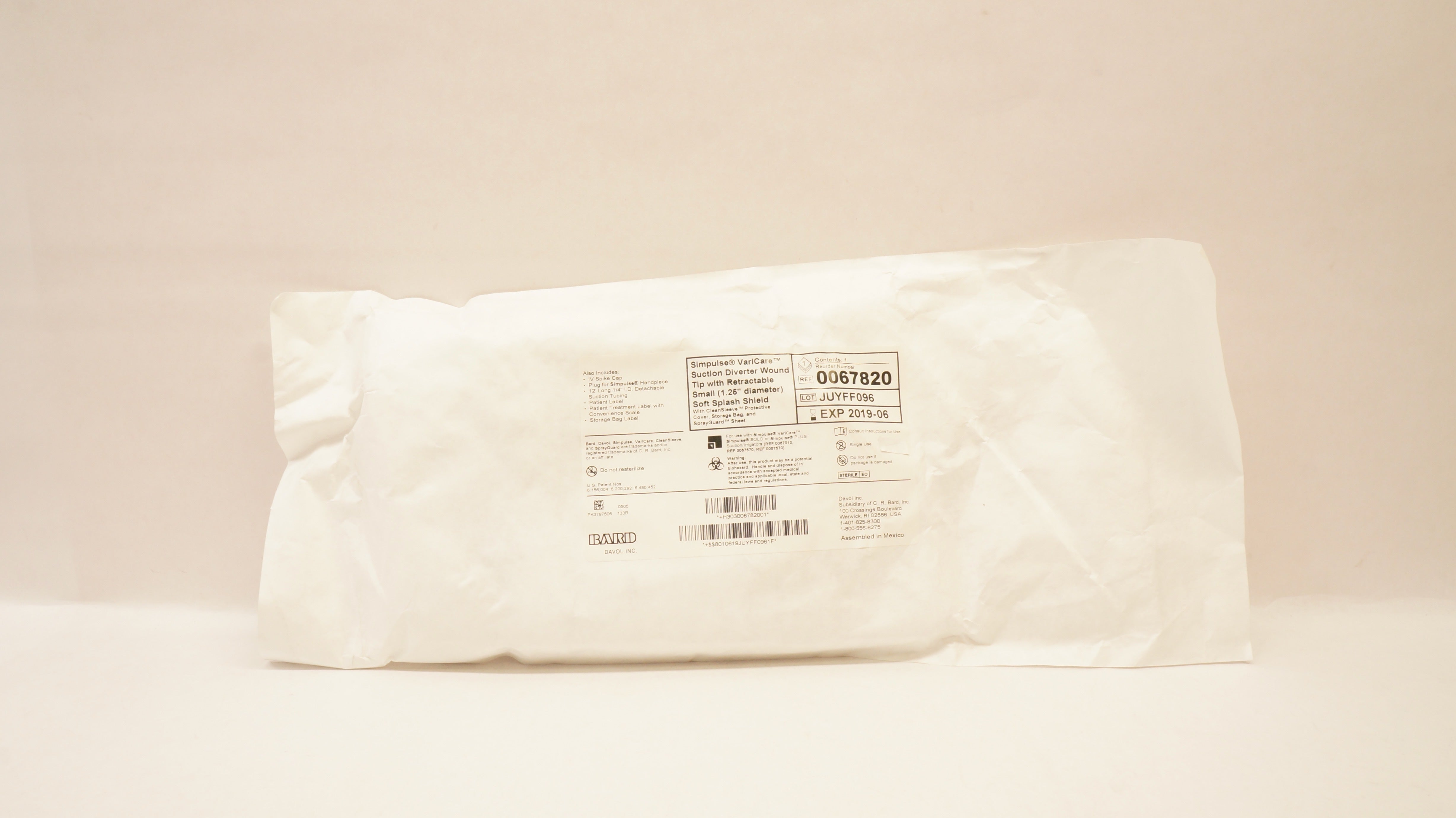 Bard 0067820  Davol Simpulse VariCare Suction Diverter Wound (x)