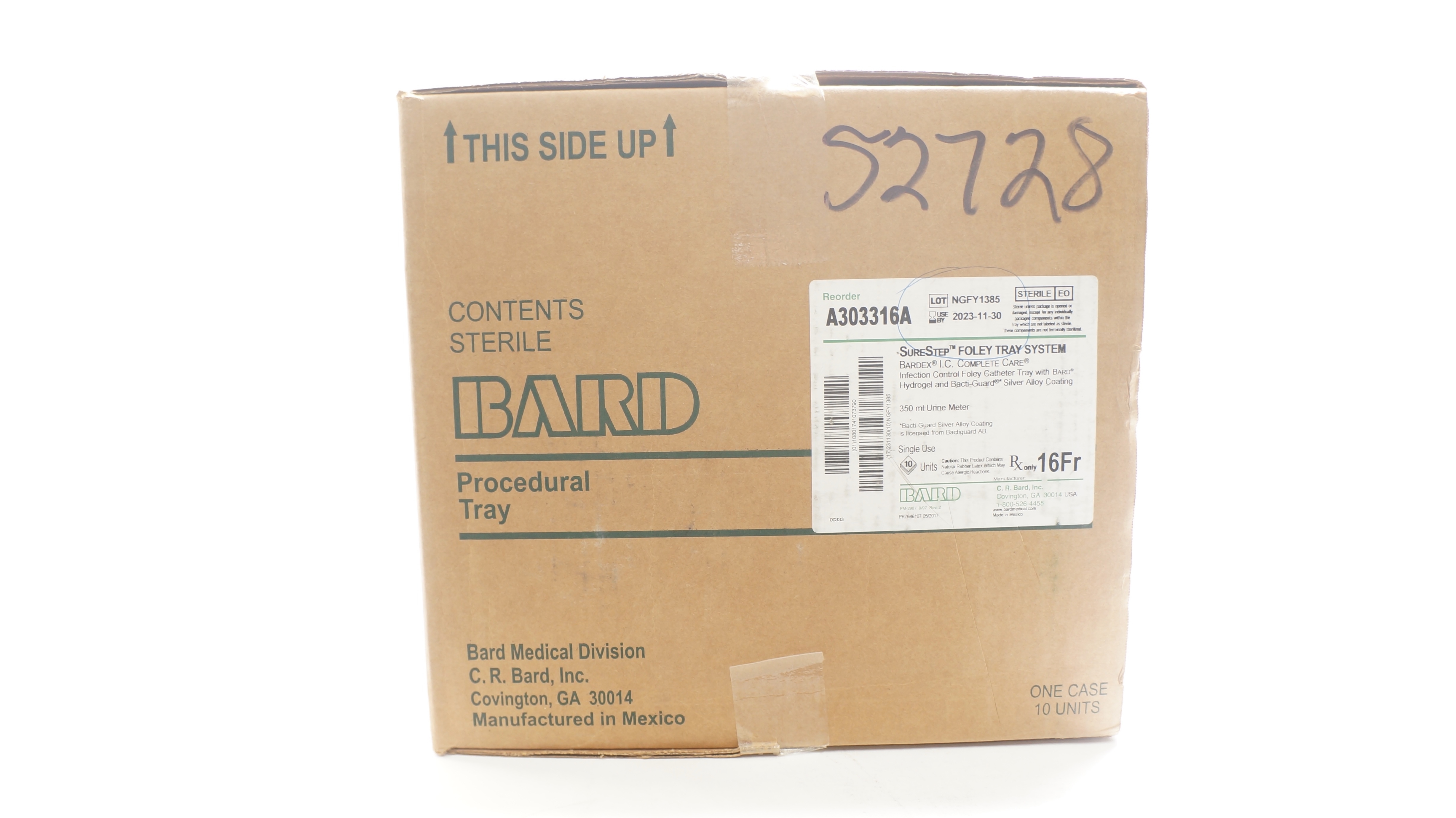 Bard A303316A SureStep Foley Tray System 16Fr - Box of 10 (x)