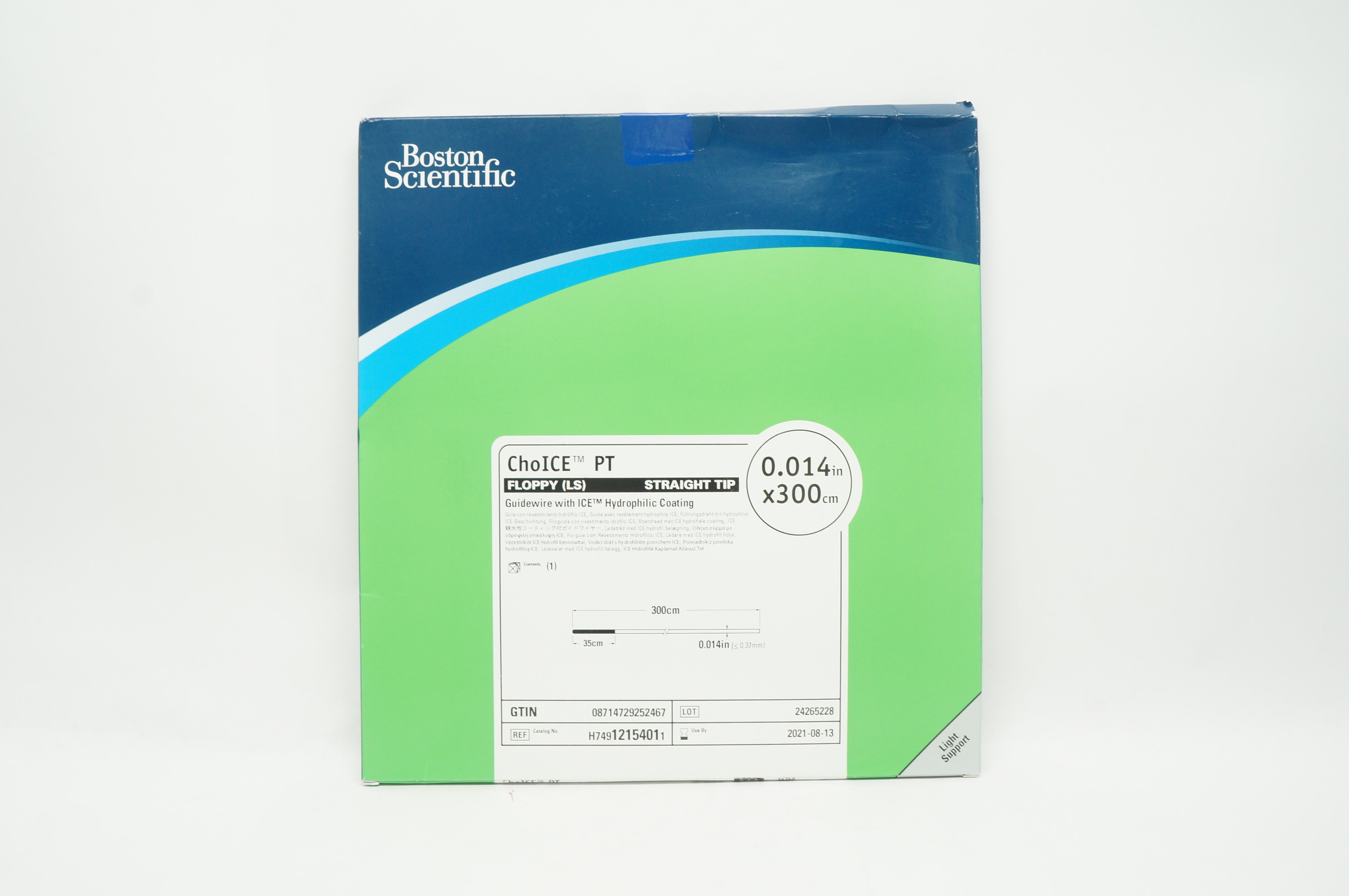 Boston Scientific 1215401 Choice PT Guidewire, Straight Tip 0.014in x 300cm (x)