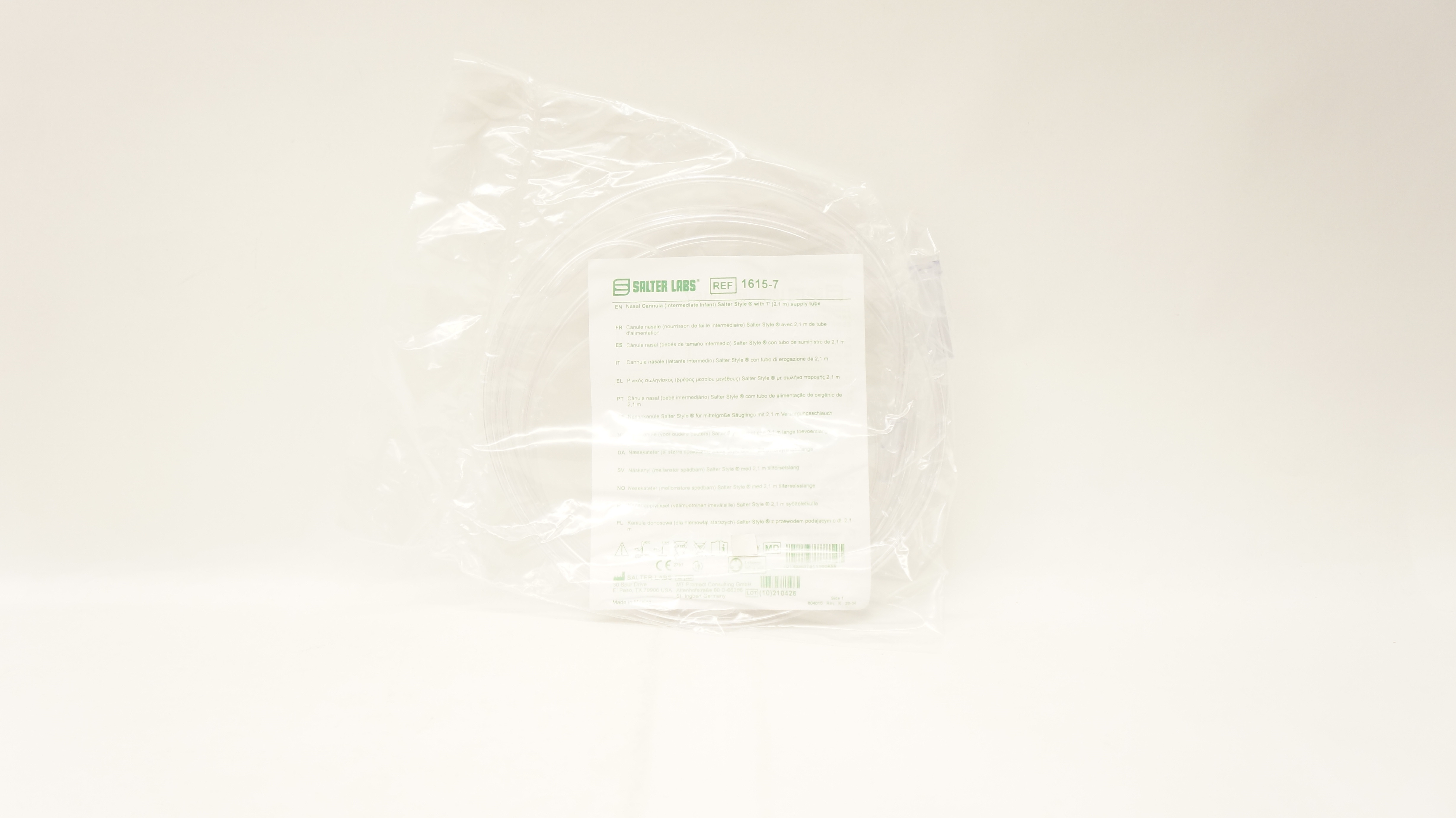 Salter Labs 1615-7 Nasal Cannula Salter Style, Intermediate Infant, 7 ft.